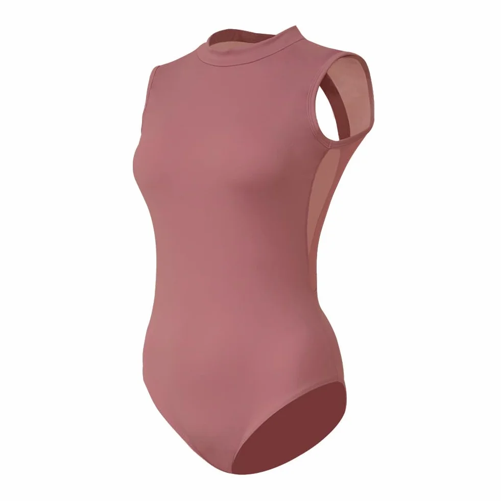 ROYAL SMEELA Traje de Baile Mujer sin Mangas ni Espalda Body y Ballet con Cuello Alto Adultos - Elegante Maillot del Danza Sexy para Bailarinas