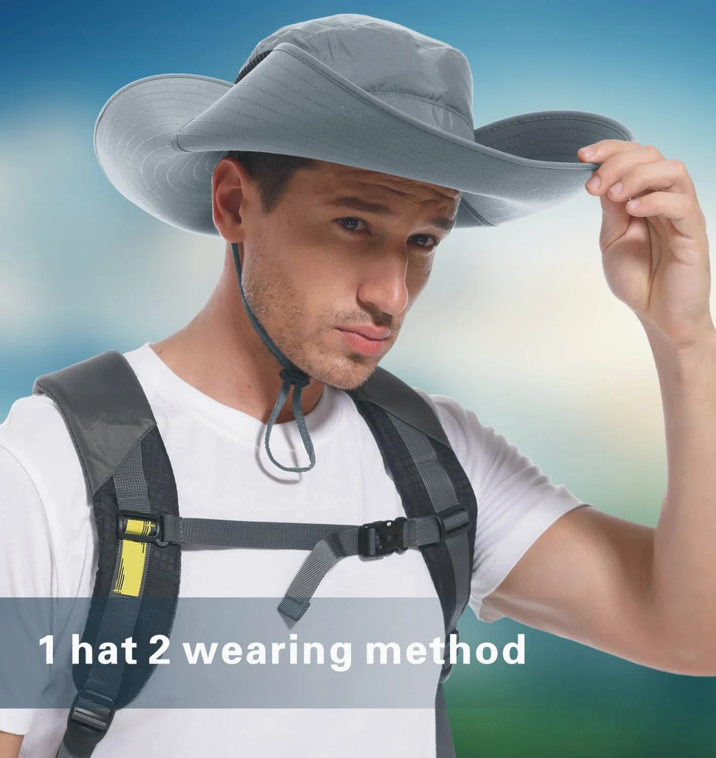 Sombrero de ala ultra ancha para hombres y mujeres, con protección UPF50+, impermeable, adecuado para pesca, senderismo, camping, etc