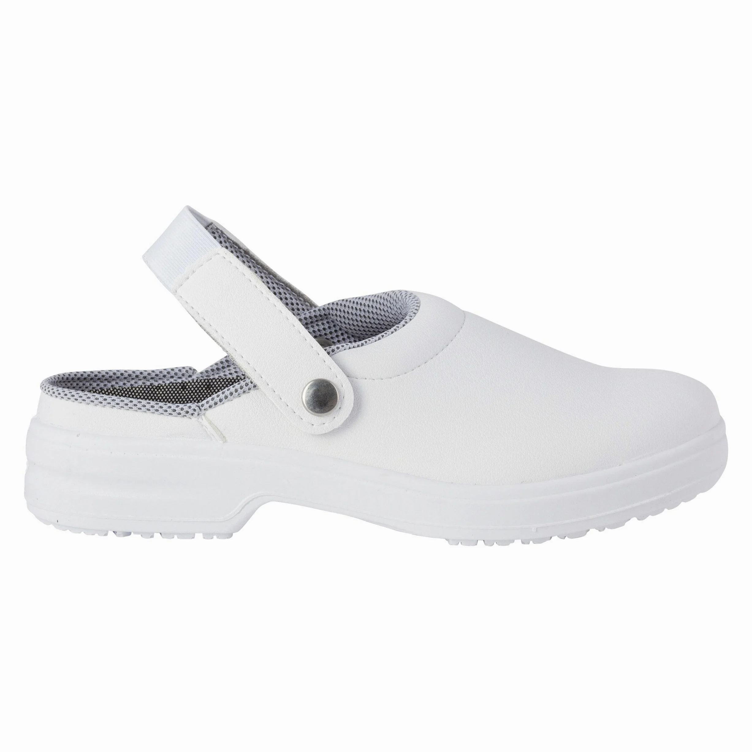 REPOSA Medical - Zuecos Sanitarios Mujer y Hombre en Microfibra con Suela Antideslizante, Zuecos Enfermera Antishock y Antiestáticos con Correa, Zapatos Sanitarios y de Cocina Cómodos y Transpirables