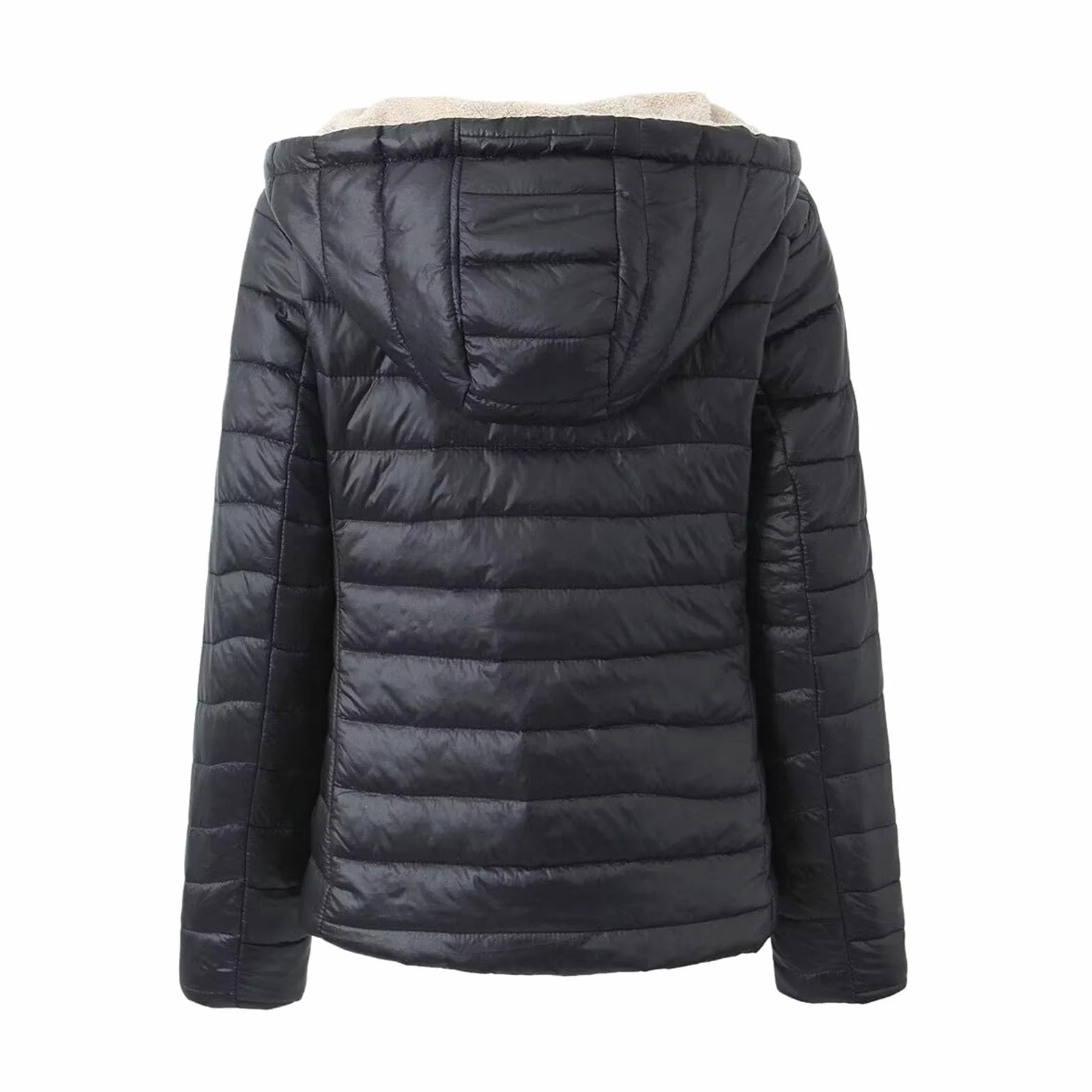 Chaqueta polar mujer capucha impermeable acolchada cremallera anorak viento senderismo parka