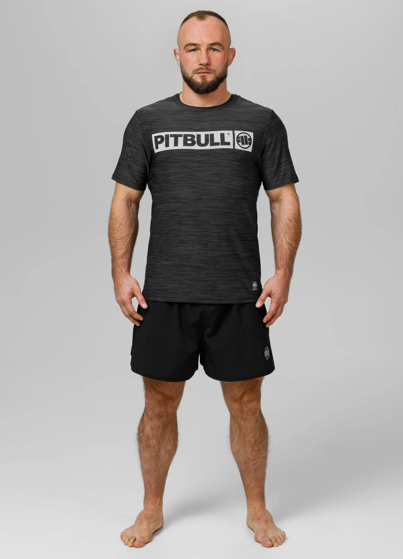 PITBULL Camiseta deportiva para hombre Hilltop Performance Pro+ 190 g/m², transpirable, de secado rápido, elástica, para fitness y entrenamiento, camiseta deportiva