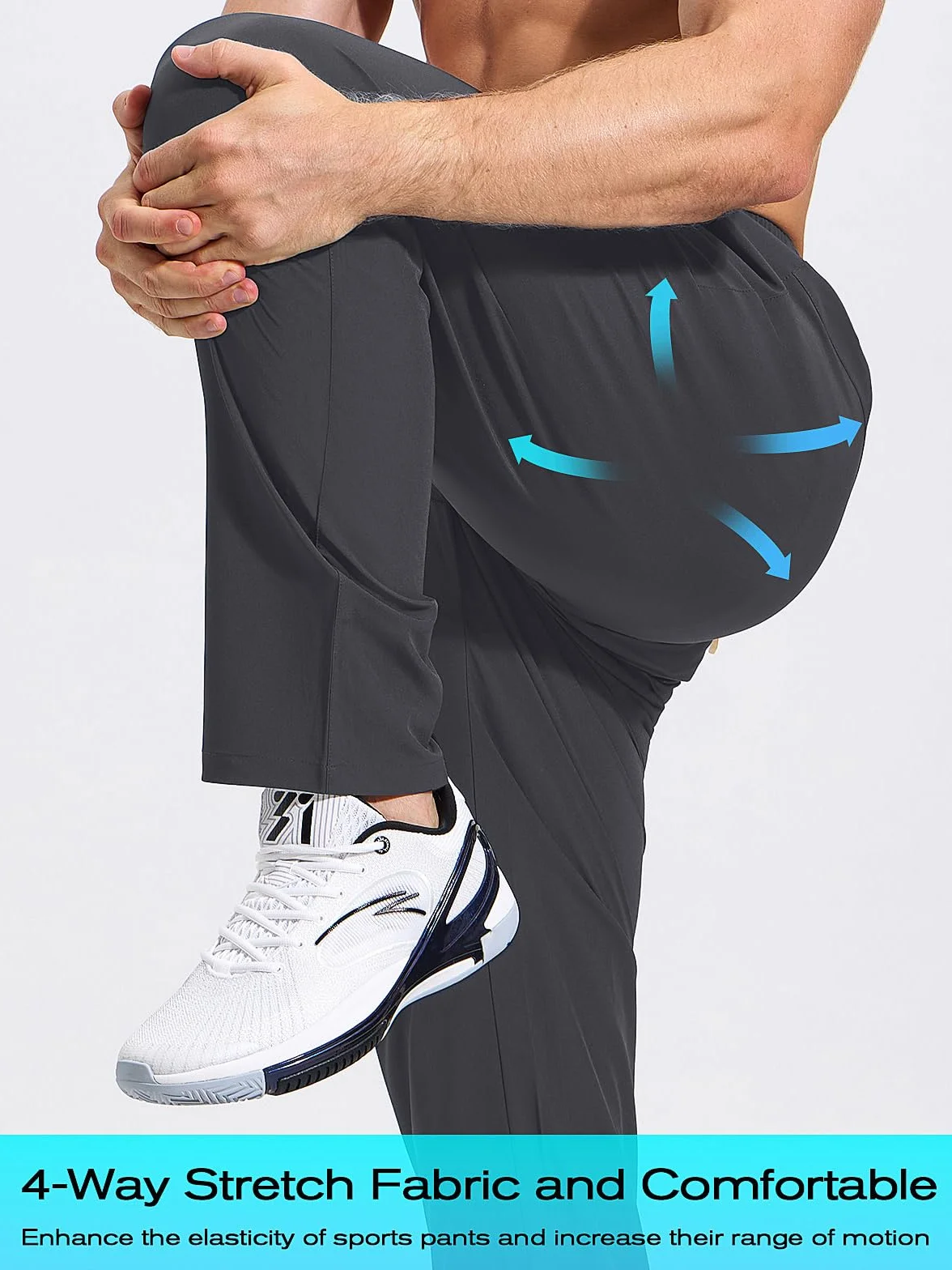 Pantalones Deportivos para Hombre Cintura Elástica Cordón Bolsillos Cremallera