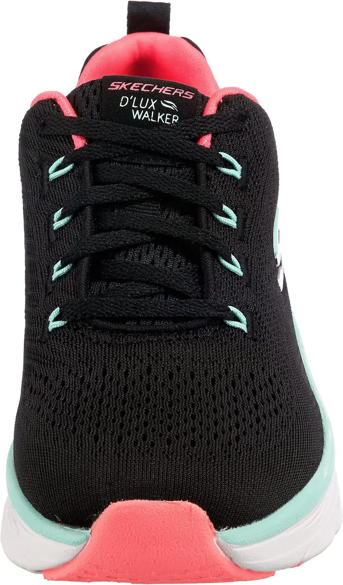 Skechers D'LUX WALKER FRESH FINESSE, Zapatillas para Mujer, Black Mesh/Mint Trim, 41 EU