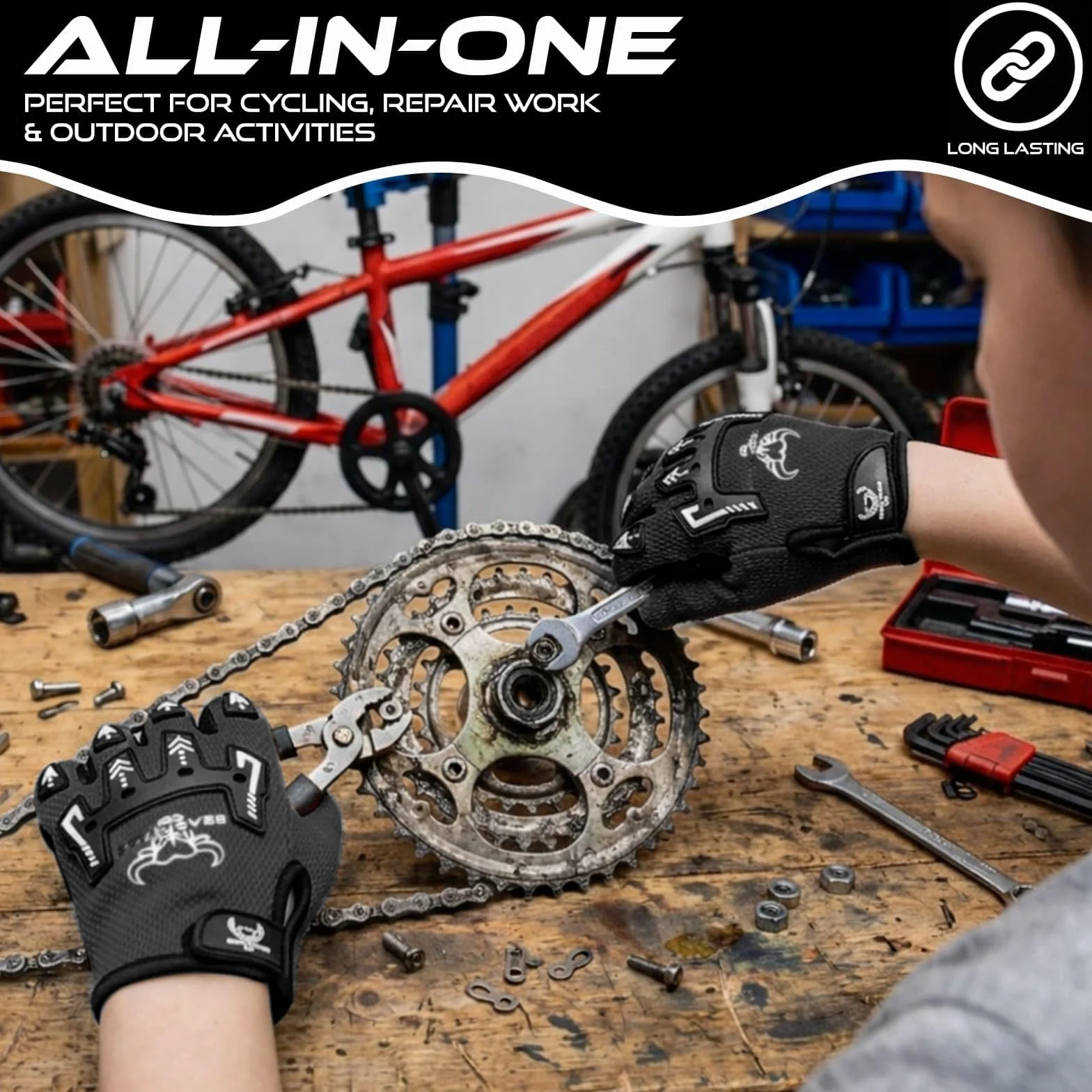 BEAST RAGE Guantes de bicicleta para niños, guantes de motocross y BMX para niños y niñas, agarre antideslizante, transpirables, ligeros, guantes de moto para niños