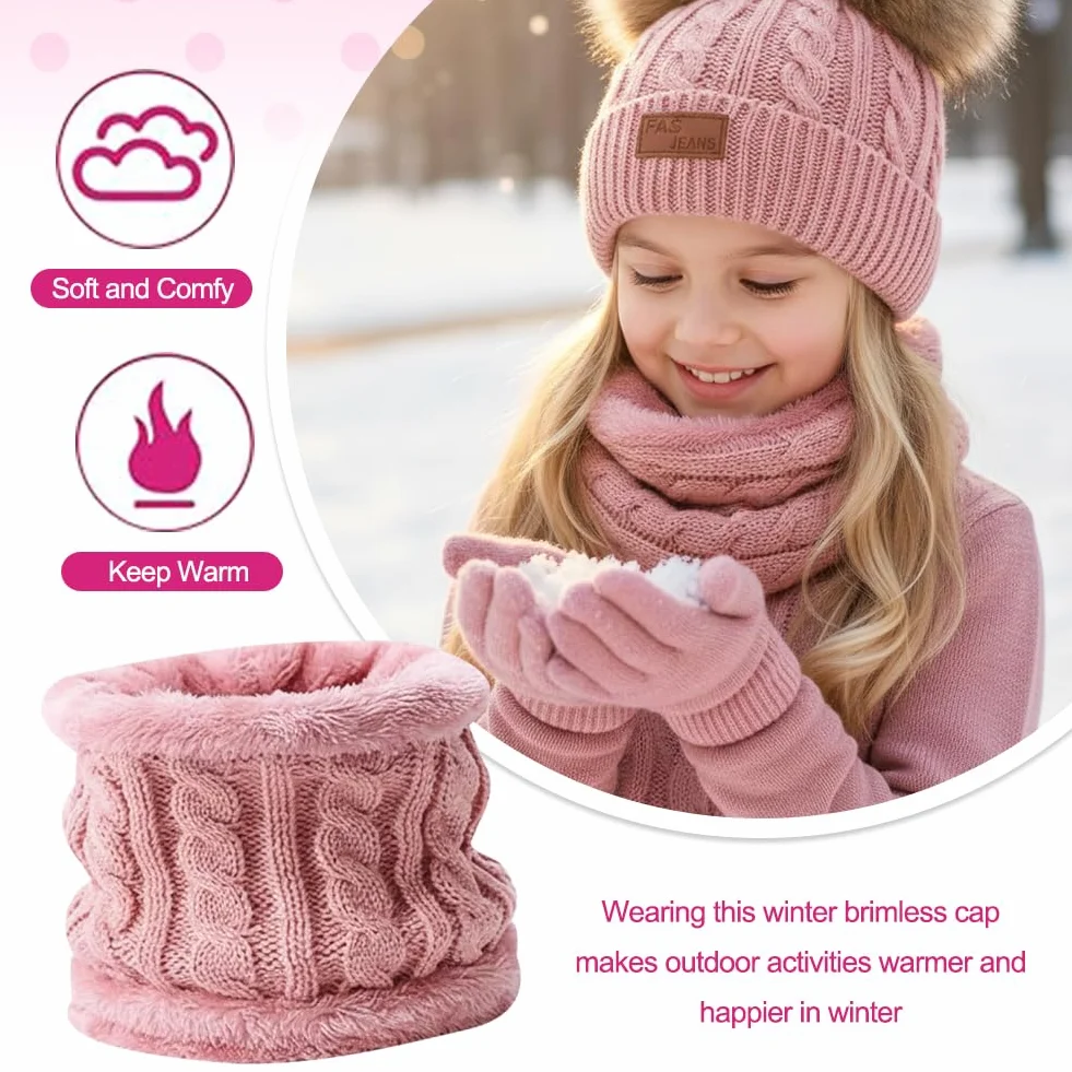 Set de Bufanda Gorro y Guantes para Niño Invierno, Lana y Polar 2-6 Años