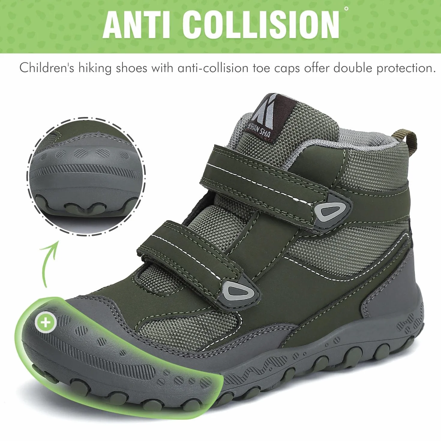 Mishansha Botas de Senderismo Niño Niña Zapatos de Trekking Antideslizante Ligero Zapatillas de Montaña Cómodos Exterior, 028 Verde, 30 EU