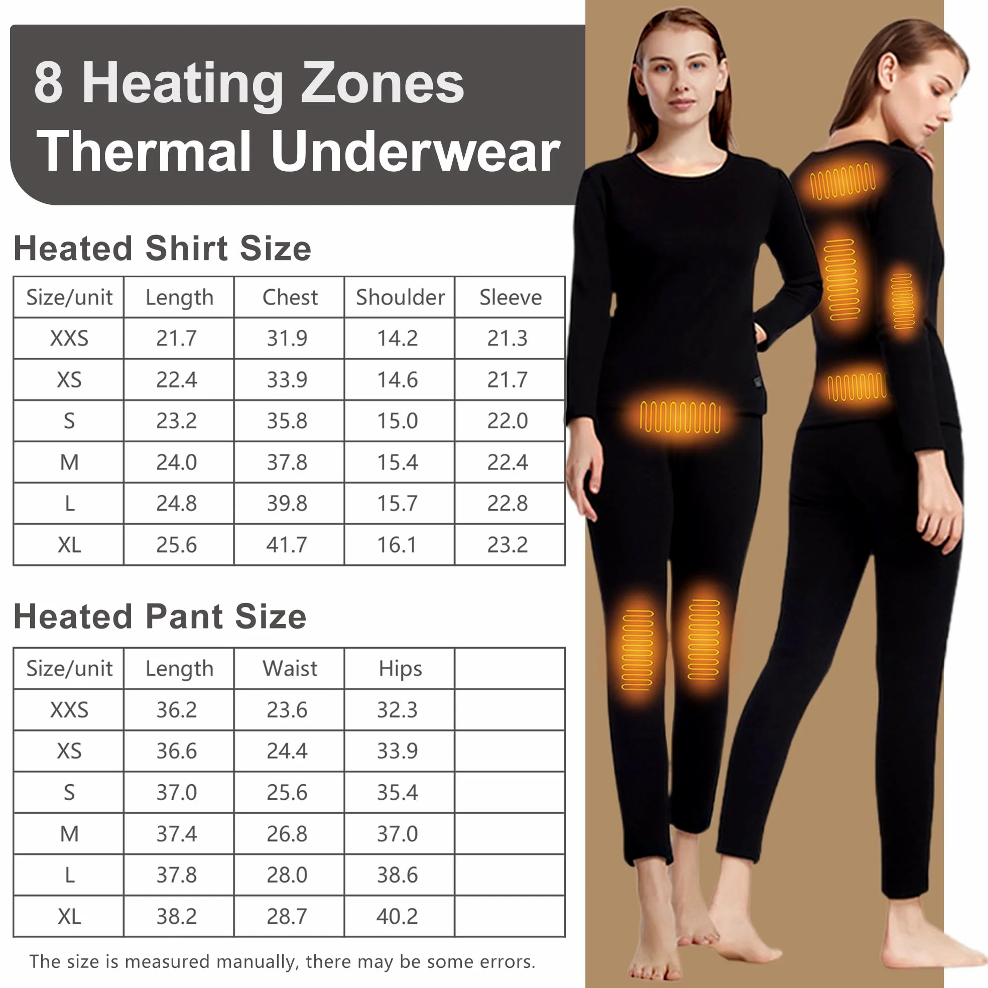 Mujeres Ropa Interior Térmica Calentada, Conjunto De Capa Base Térmica De Calefacción con Camiseta Y Pantalones para La Vida Diaria