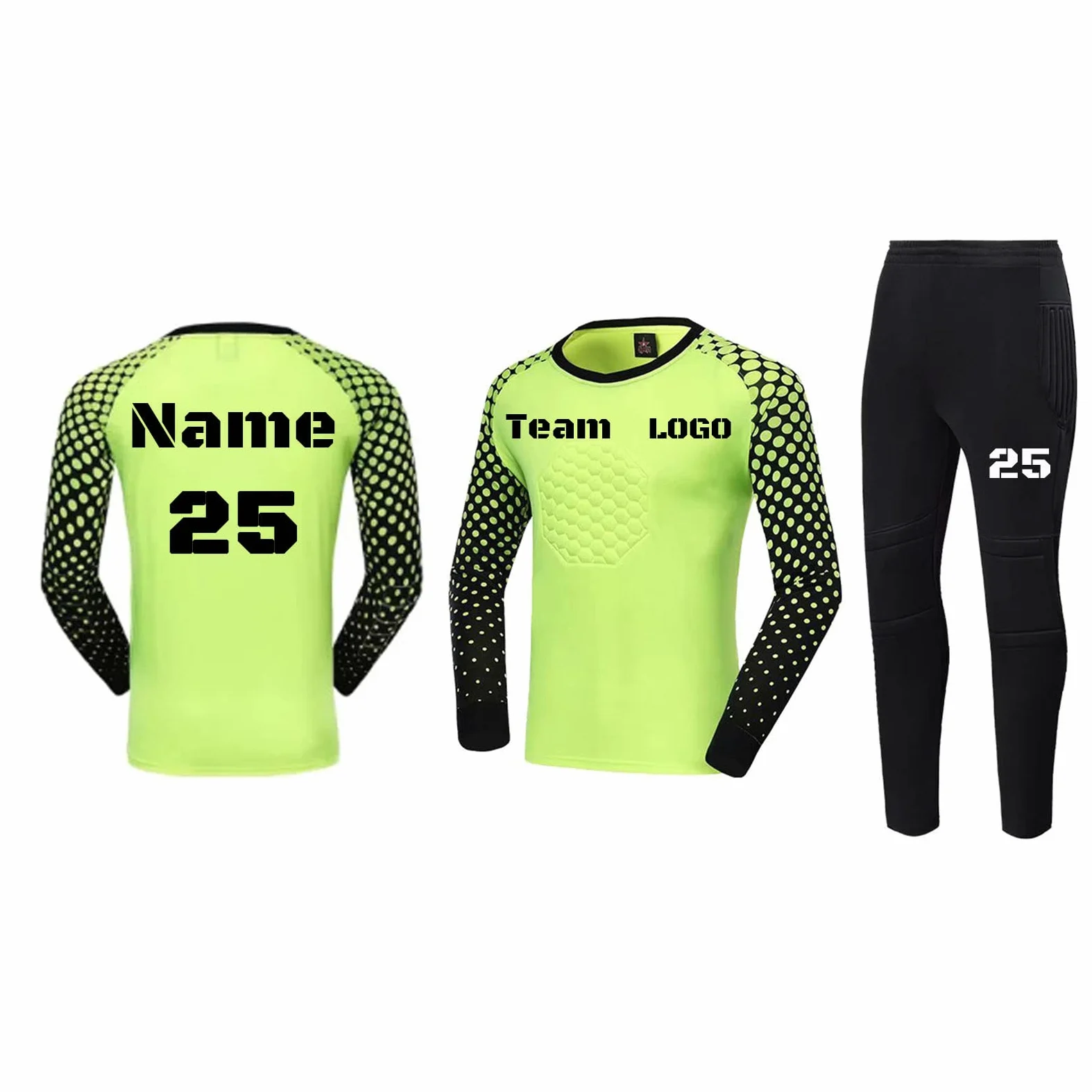 Camiseta de Portero de fútbol para niños Camisetas y Pantalones de fútbol Personalizados para Adultos con Nombre número Logotipo del Equipo Kit de fútbol Personalizado