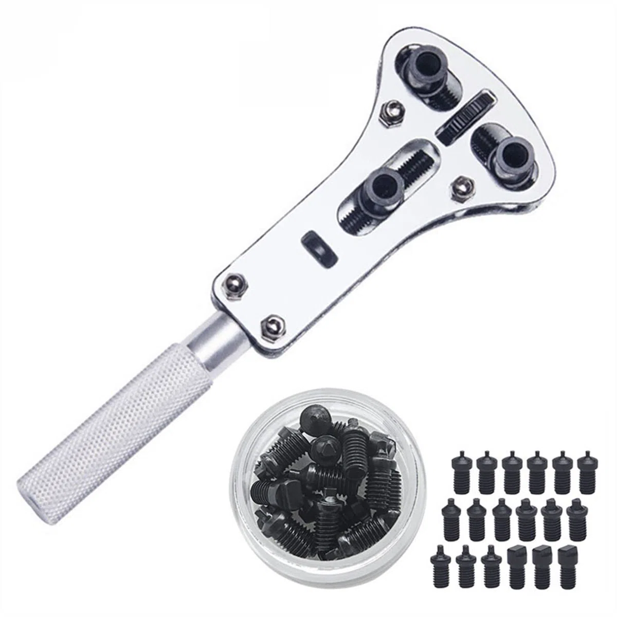 Kit de herramientas de reparación de relojes, abridor de caja de reloj de pulsera, herramienta de reparación de llave ajustable, herramienta de reparación de relojes