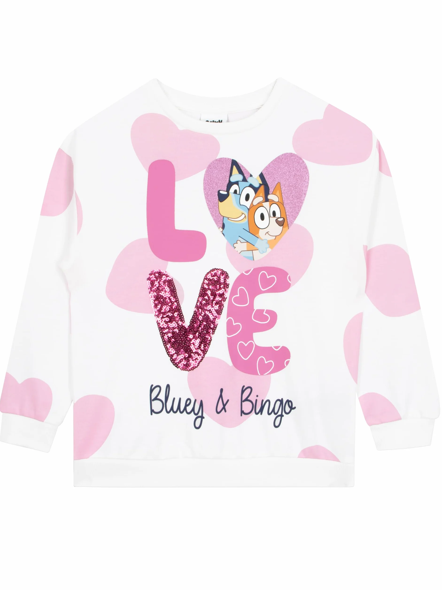Bluey Bingo Sudadera Niña Blanca Verano