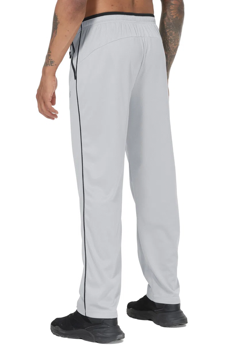 YuKaiChen Pantalones de chándal para hombre, pierna recta, dobladillo abierto, ajuste holgado, ligeros, de secado rápido