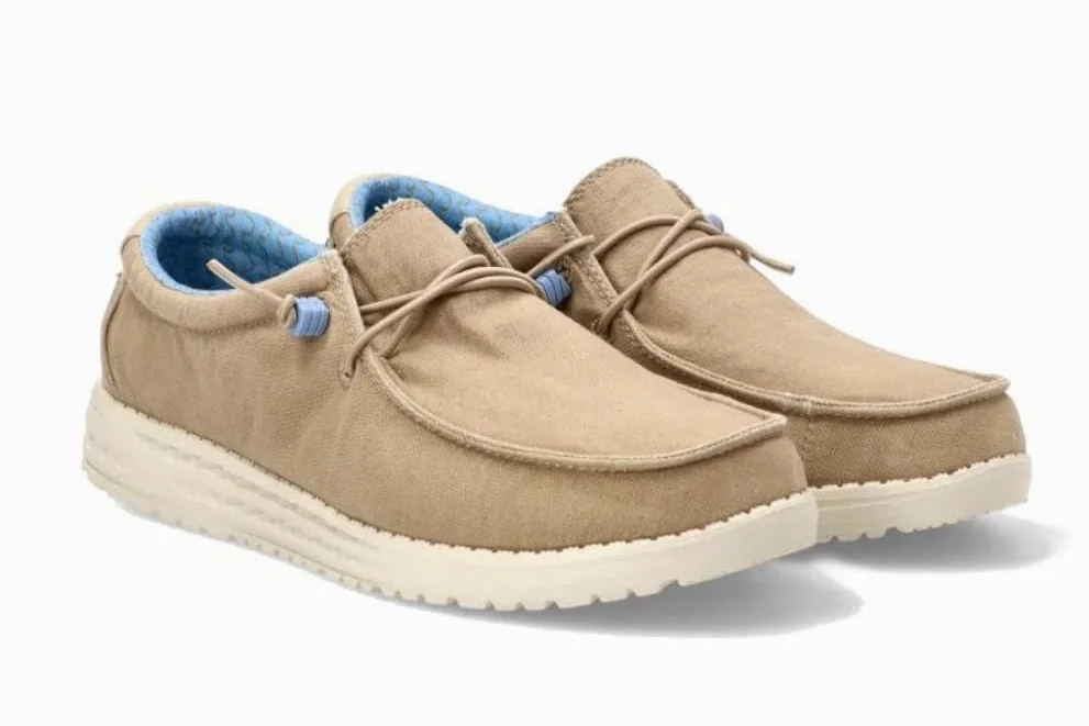 Zapatos náuticos de Lona ETIKA 82047 Beige con Cordones elásticos cómodo y Ligero - Hombre