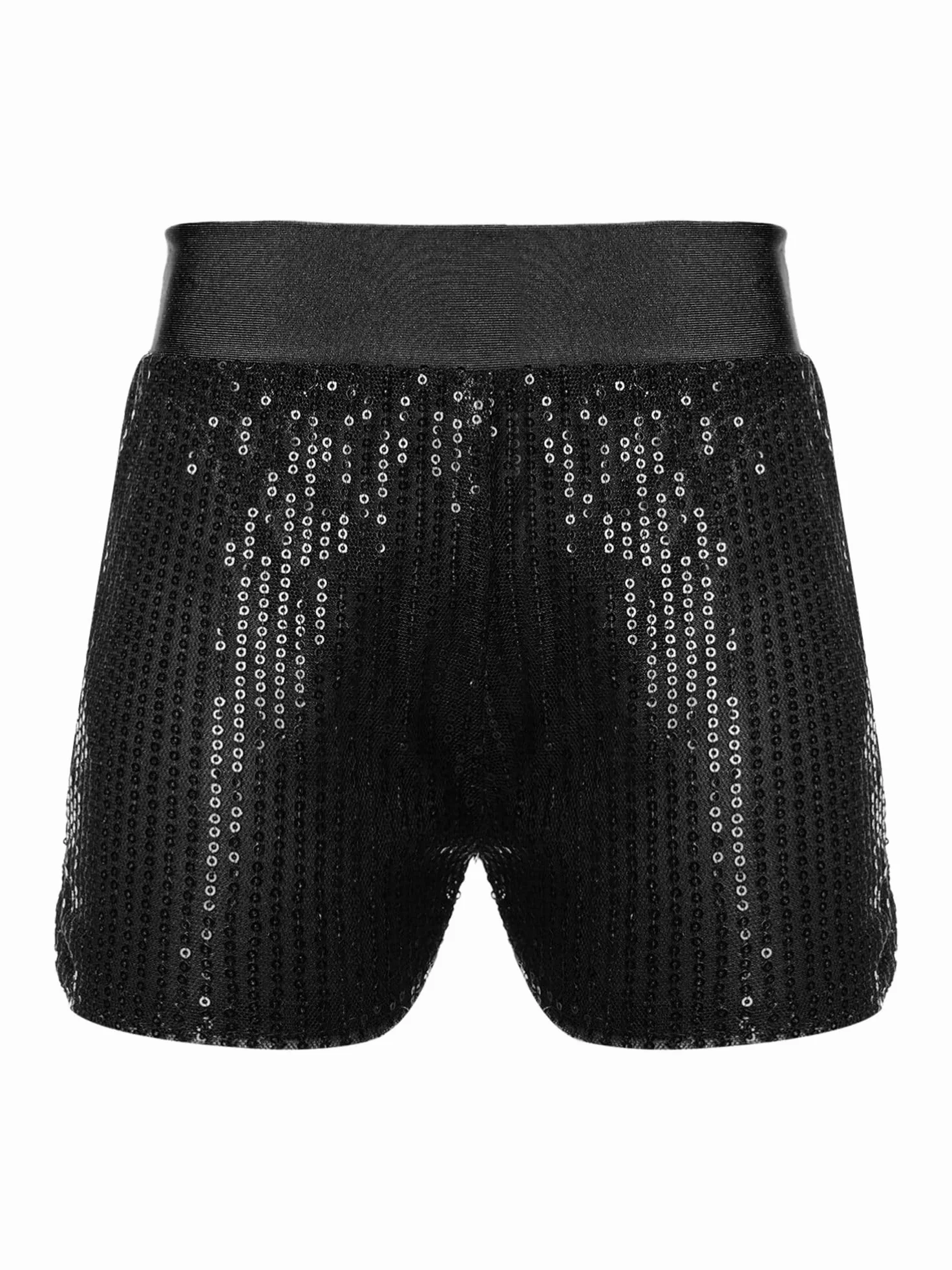 Alvivi Pantalones Cortos de Danza Lentejuelas Brillantes Baile Moderno Jazz Cintura Elástica Shorts Rendimiento 3-12 Años