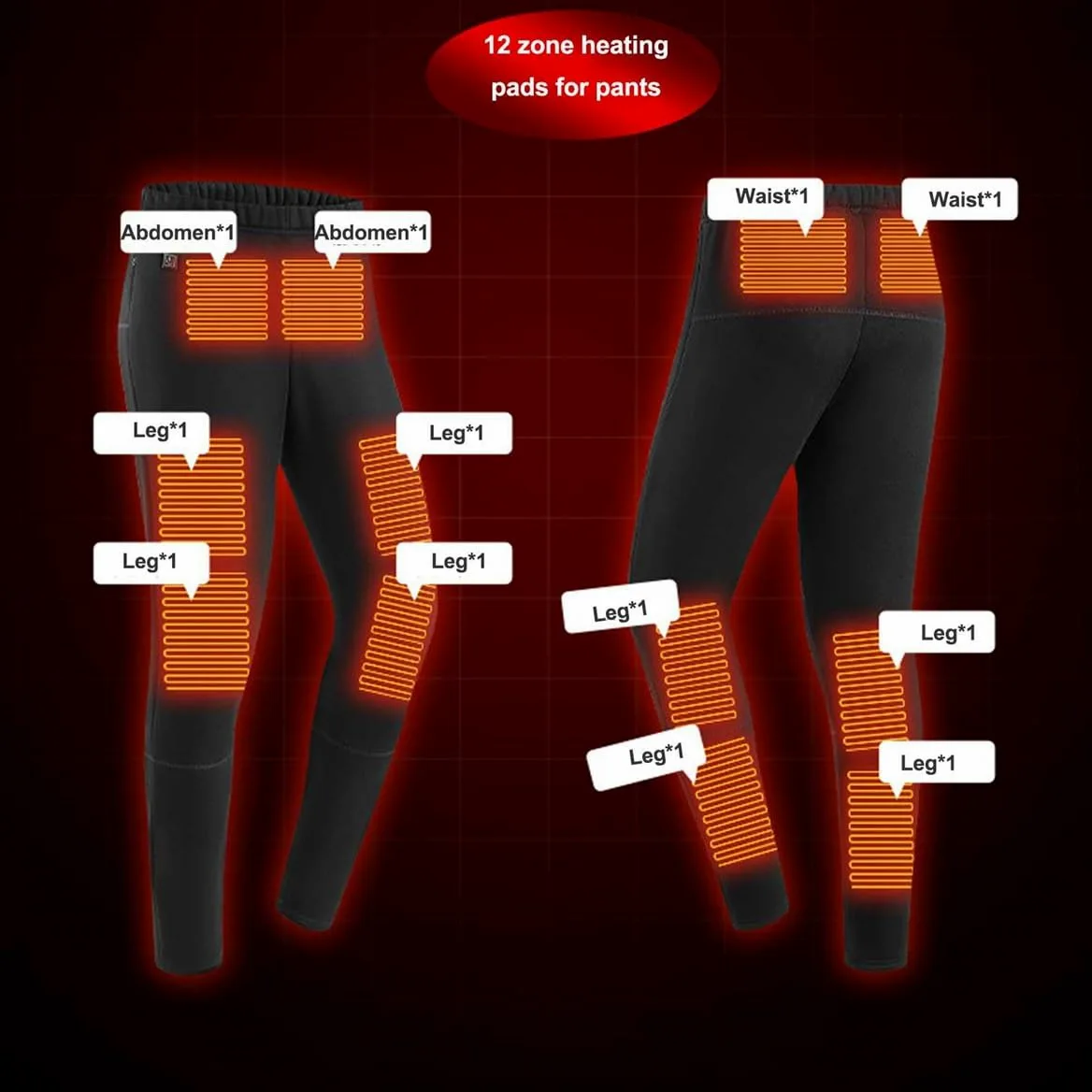 Conjunto de Ropa Interior térmica para Hombre con batería Externa, 28 Zonas de Calentamiento, Ideal para Caza y Pesca.