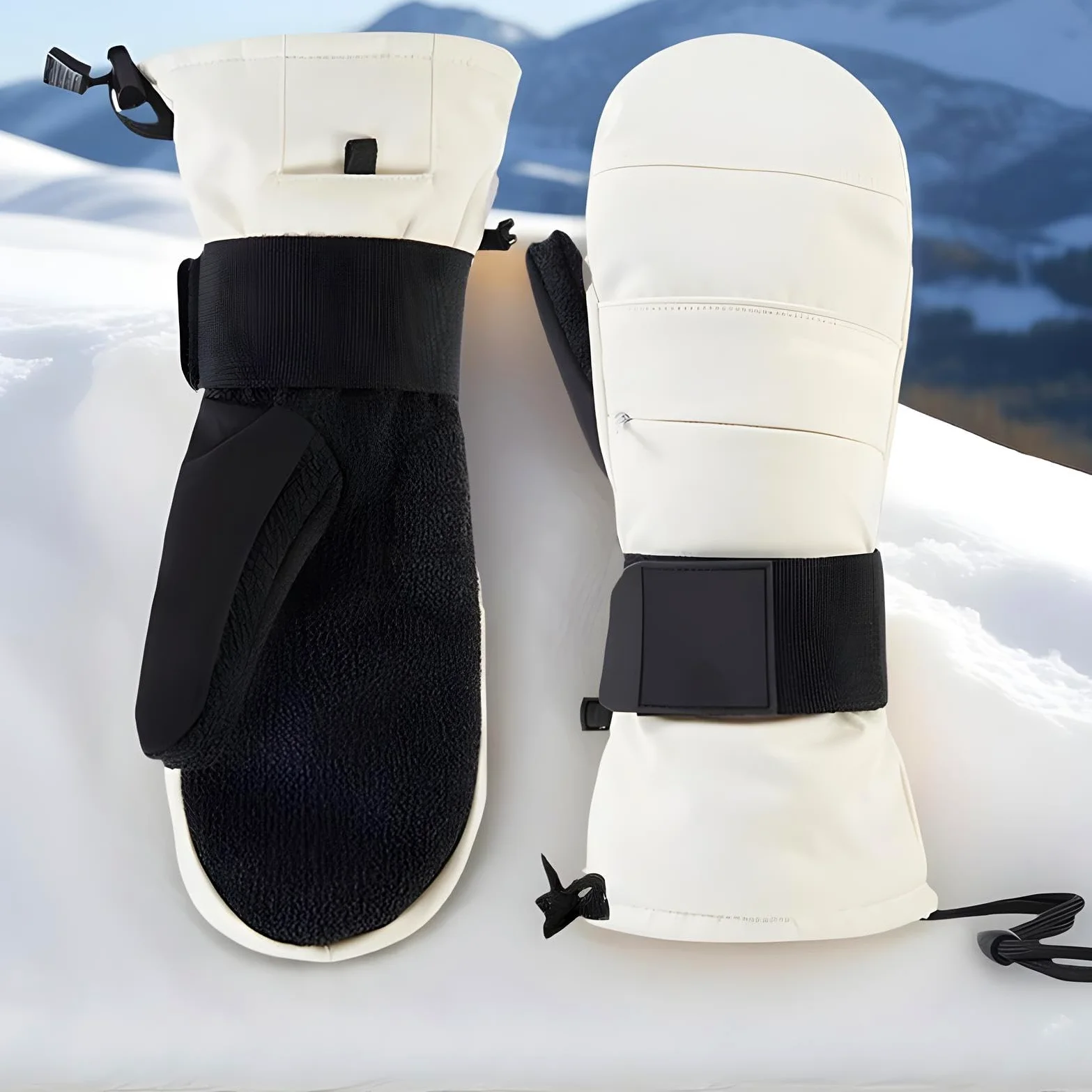 Guantes de motocicleta para clima frío, guantes cálidos para pantalla táctil, con protector de muñeca, guantes de equitación con forro polar, para hombre, invierno, motocicleta, esquí, clima frío