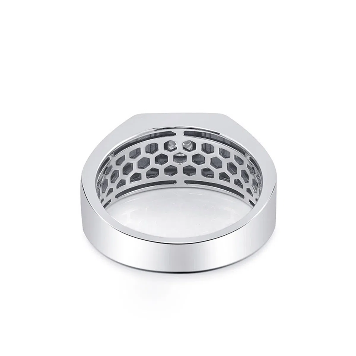 Wycian Anillo de compromiso para hombre, plata 925, moissanita, 1 ct, talla redonda, color blanco, apto para Año Nuevo, sin níquel