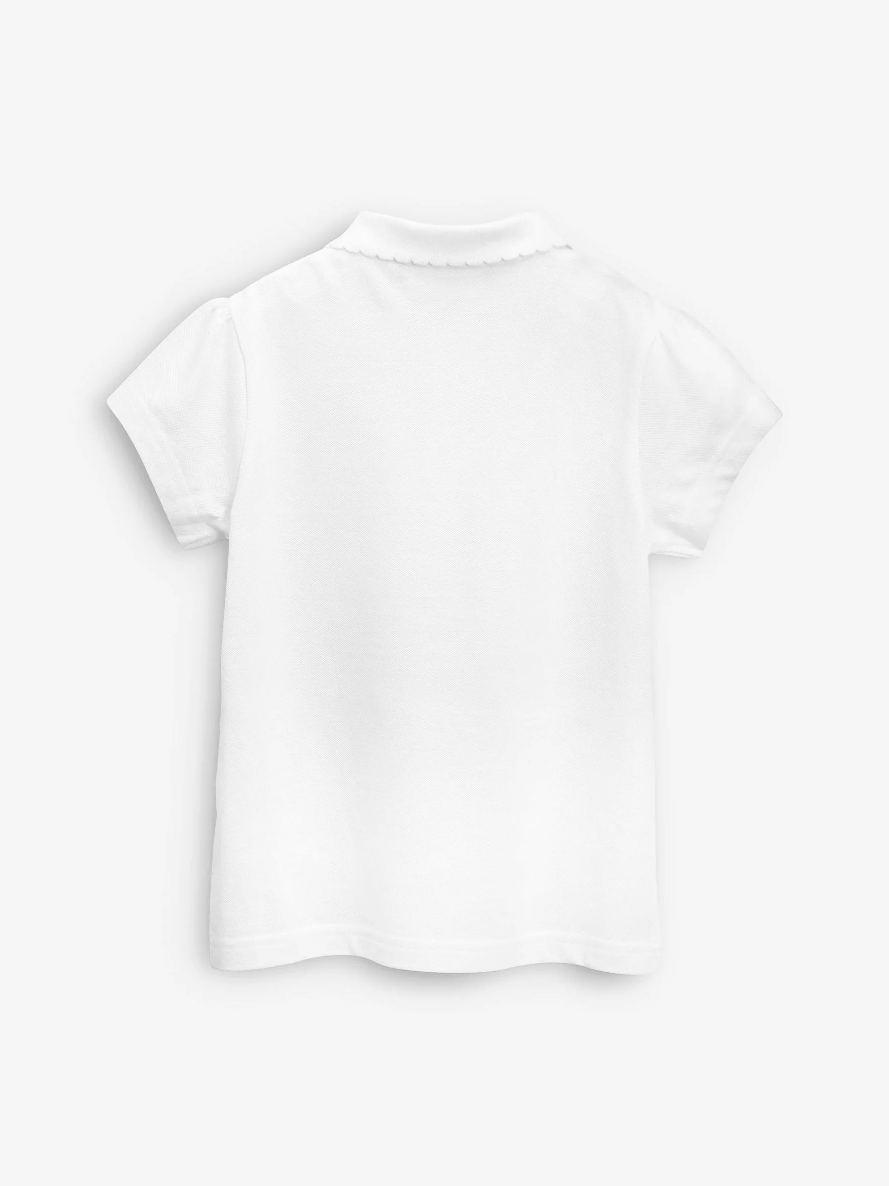 NEXT Niñas Pack de 2 Polos de Manga Corta de Corte estándar 100% algodón Blanco 6 Años