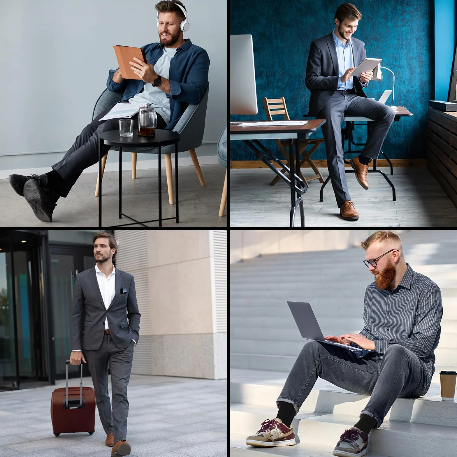 Calcetines Hombre–6 Pares Calcetines de Negocios Transpirables, Algodón Puro sin Costuras, Ideal para Trajes, Regalo para Hombre, Uso Diario y Casual