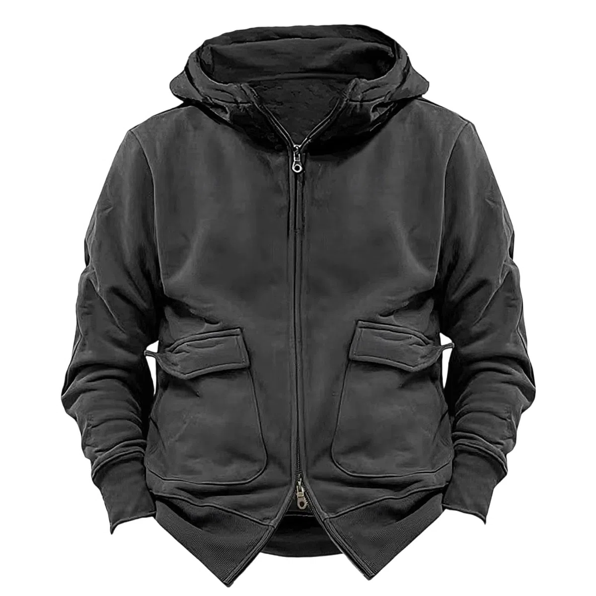 Sudadera Cremallera Hombre,Sudaderas Hombres Manga Larga con Capucha Otoño Invierno Casual Color Sólido Chaqueta Deportiva de Cremallera Completa Suave Cómodo Sudaderas de Trabajo con Bolsillos