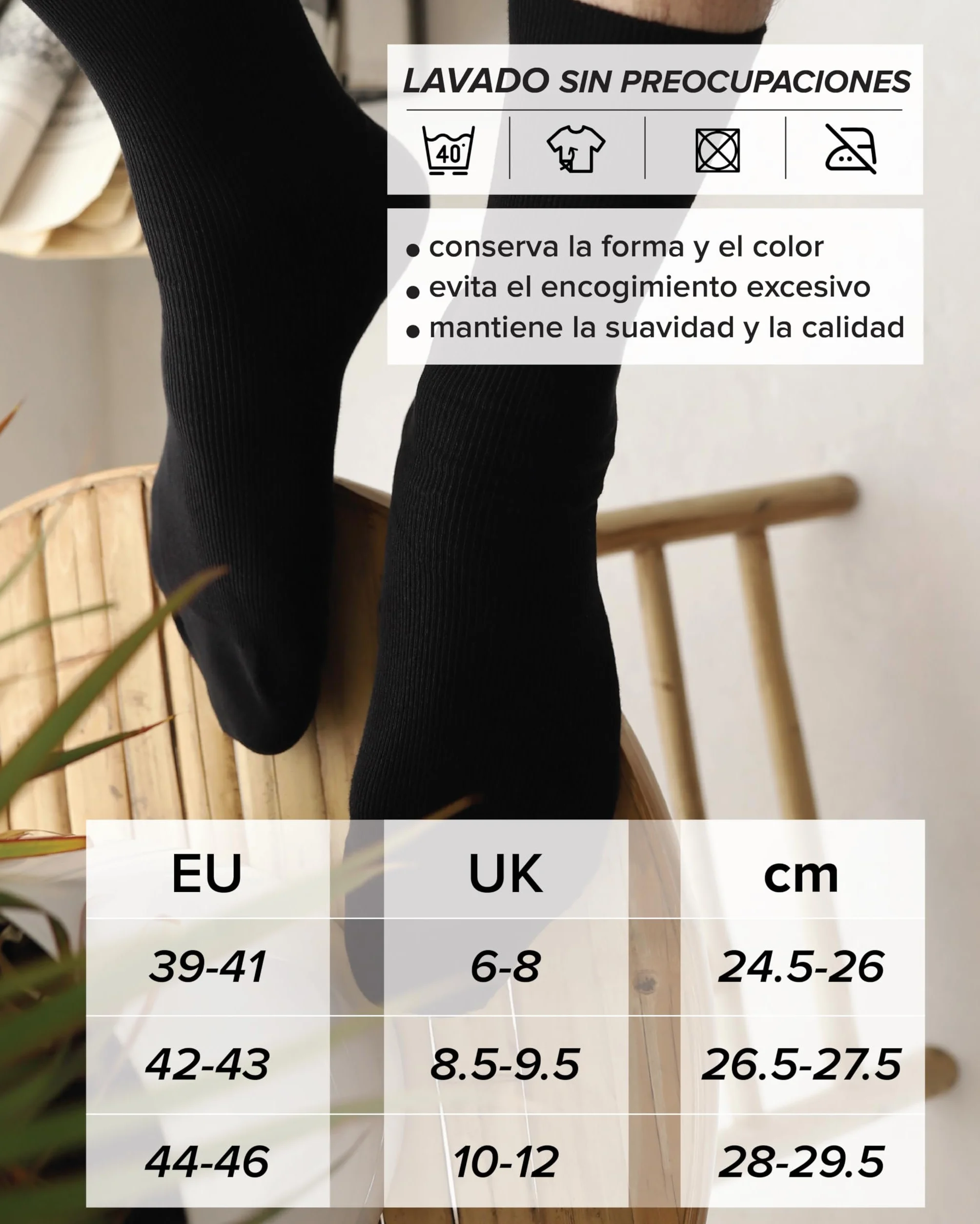 vitsocks Hombre Calcetines sin Goma Antipresión no Aprietan (3 PARES) Algodón Finos Verano Especiales sin Elástico