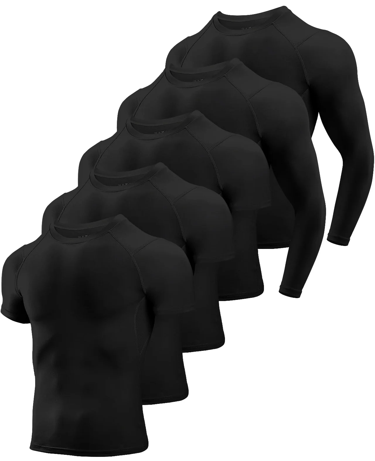 Niksa Camisetas de compresión para hombre, camiseta de compresión atlética de manga corta, camiseta de entrenamiento seco, camiseta de protección contra erupciones, Negro, Small