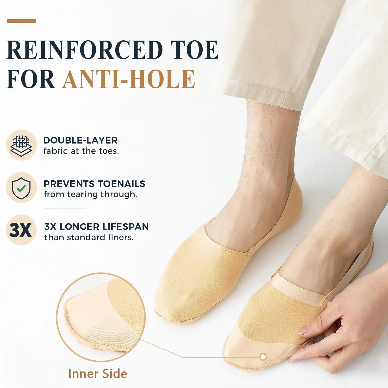 Caudblor 6 Pares Calcetines Invisibles Hombre Mujer Pack de Algodón Peinado con Puntera Reforzada Calcetines Cortos Antideslizantes para Zapatillas Mocasines 37-39 40-42