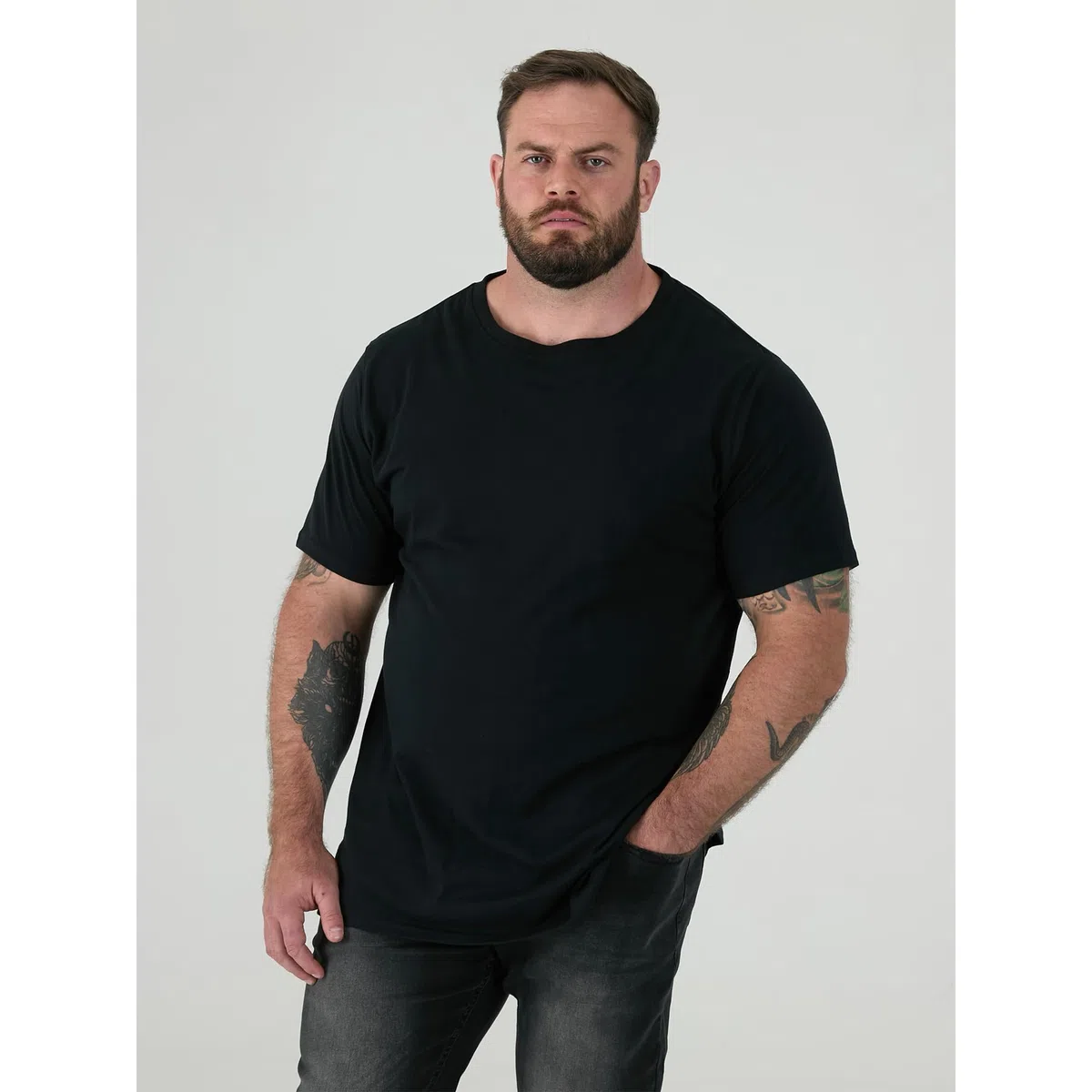 Duke Fenton Kingsize D555 - Camisetas de cuello redondo para hombre (paquete de 2)