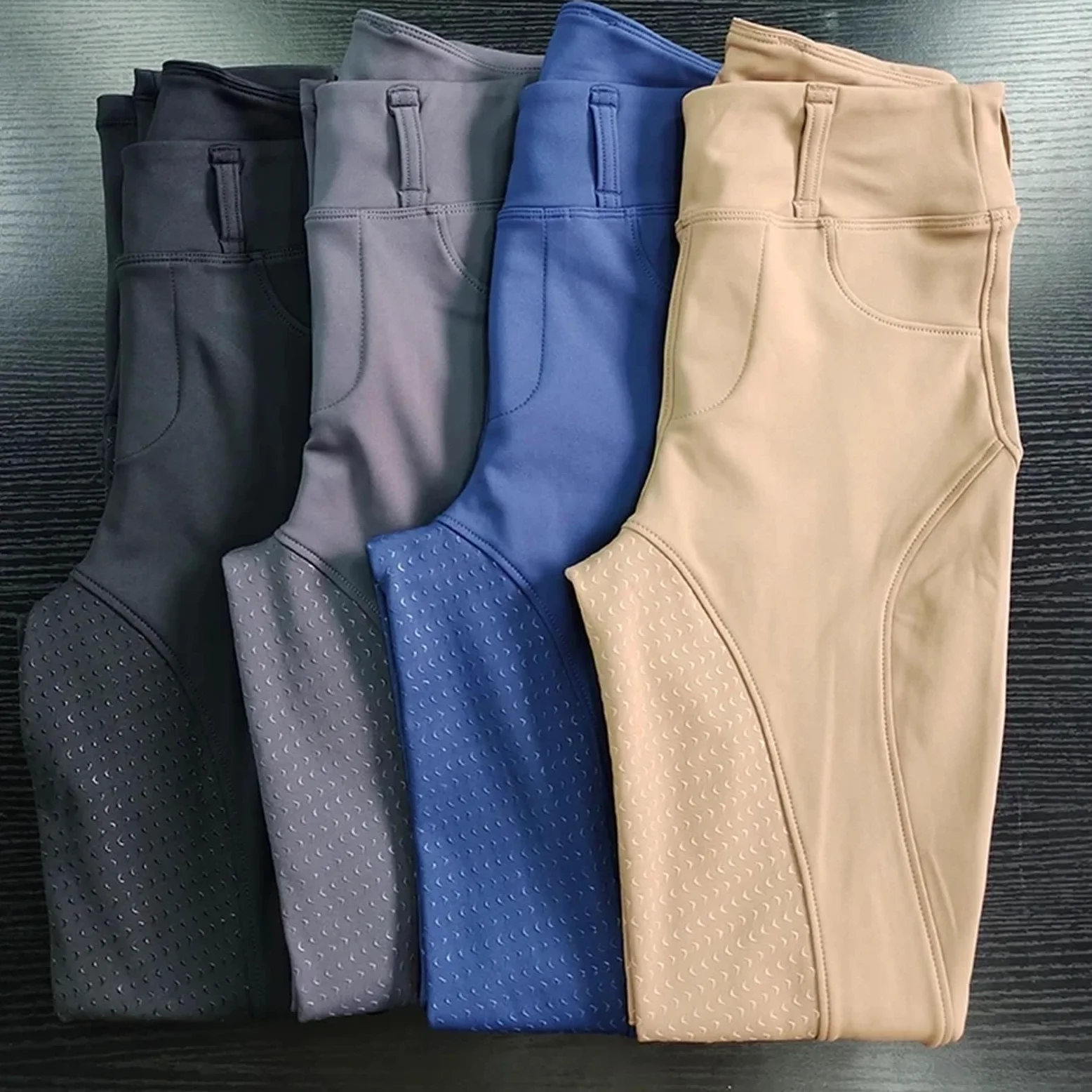 Pantalones De Equitación Pantalones de equitación felpa invierno for mujer, calzas ecuestres cálidas y gruesas, mallas silicona antideslizantes for montar a caballo Mallas De Equitación(Black,L)