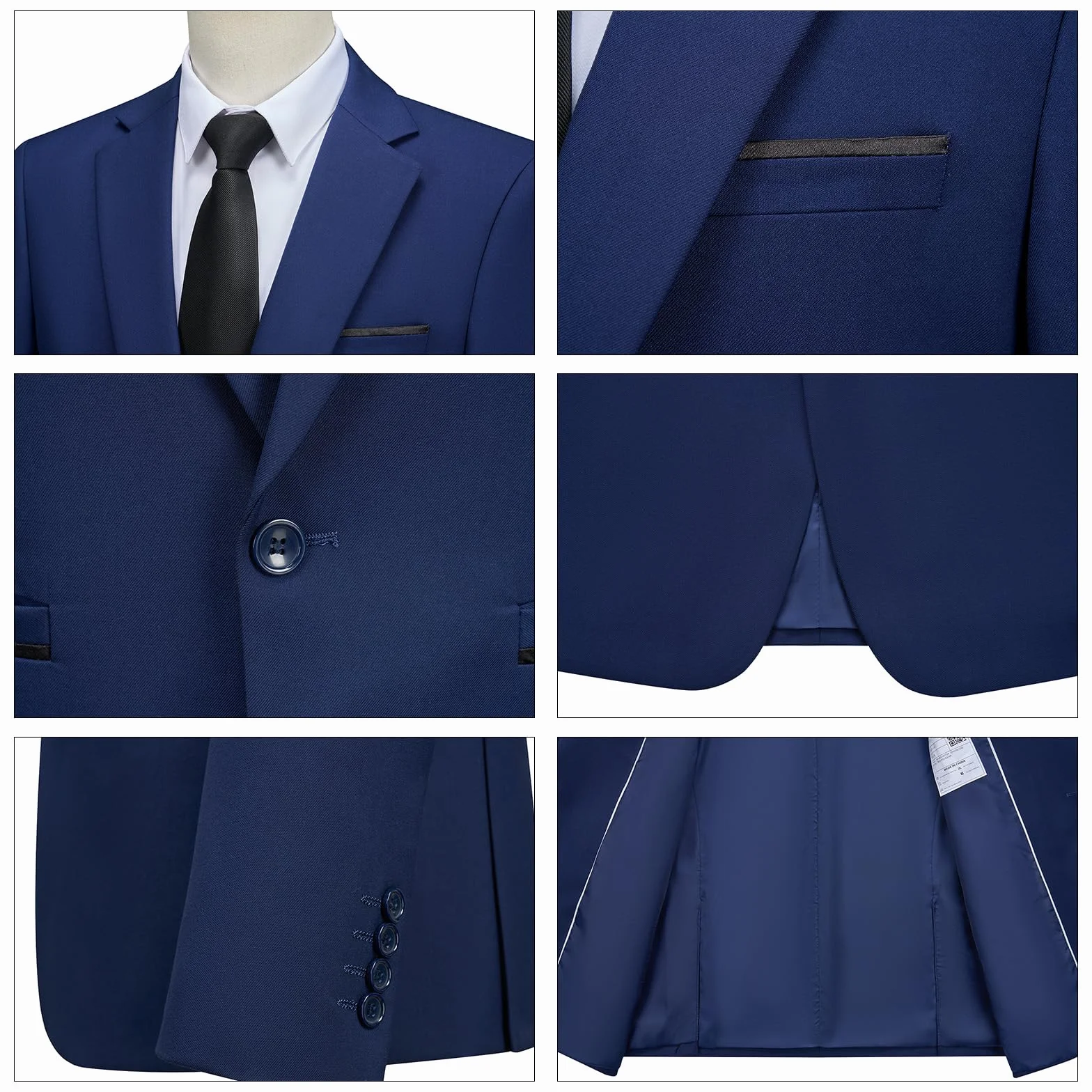 Traje de Hombre de 2 Piezas Slim Fit Traje de Boda de Negocios con Un Botón