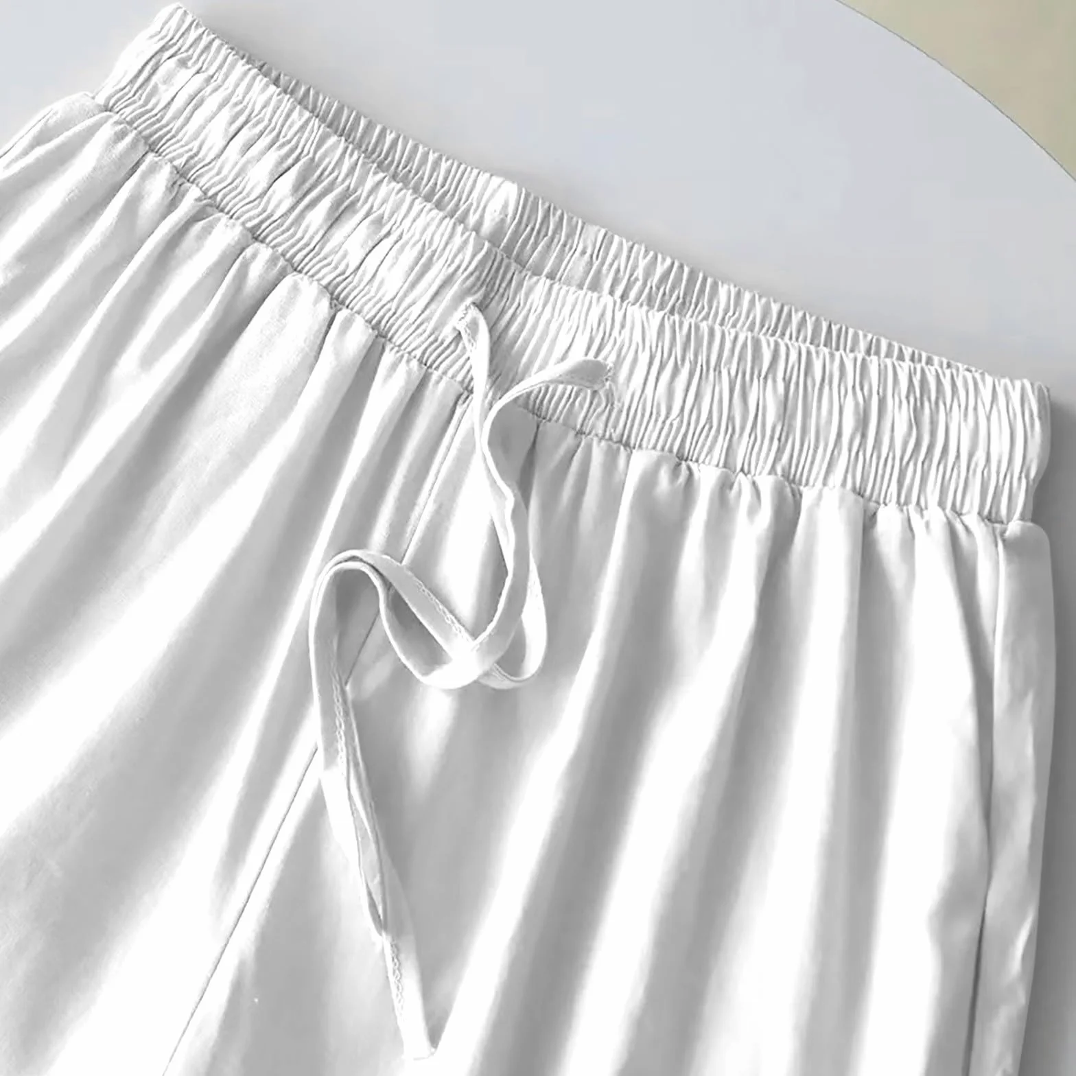Traje de lino para mujer de verano, traje de verano para mujer, ligero, elegante, traje de ocio, moderno, algodón, 2 piezas, conjunto deportivo de dos piezas con pantalones, conjunto de muselina