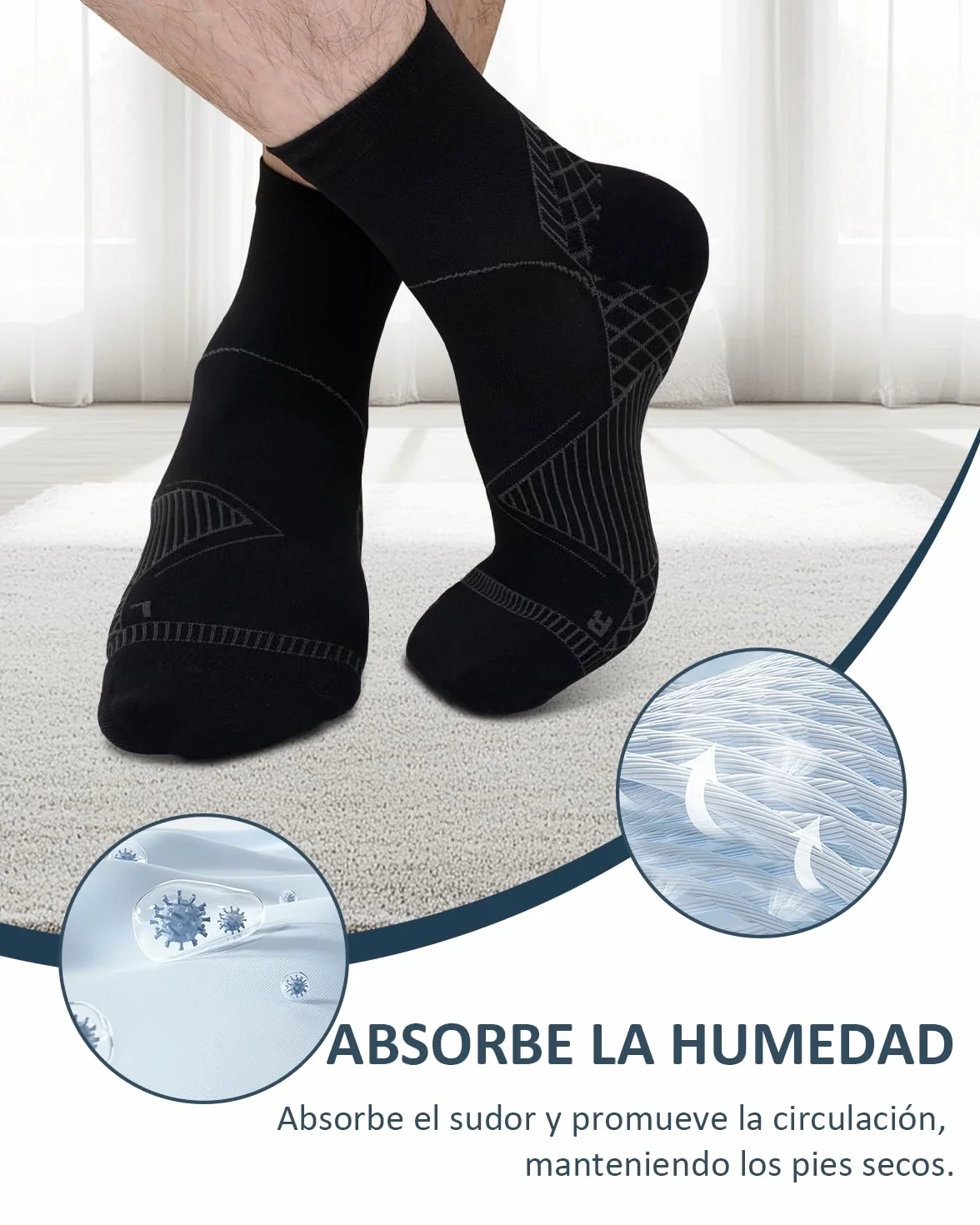 Calcetines de Compresión para Fascitis Plantar Soporte Tobillo Aliviar Dolor Pies Hombre Mujer