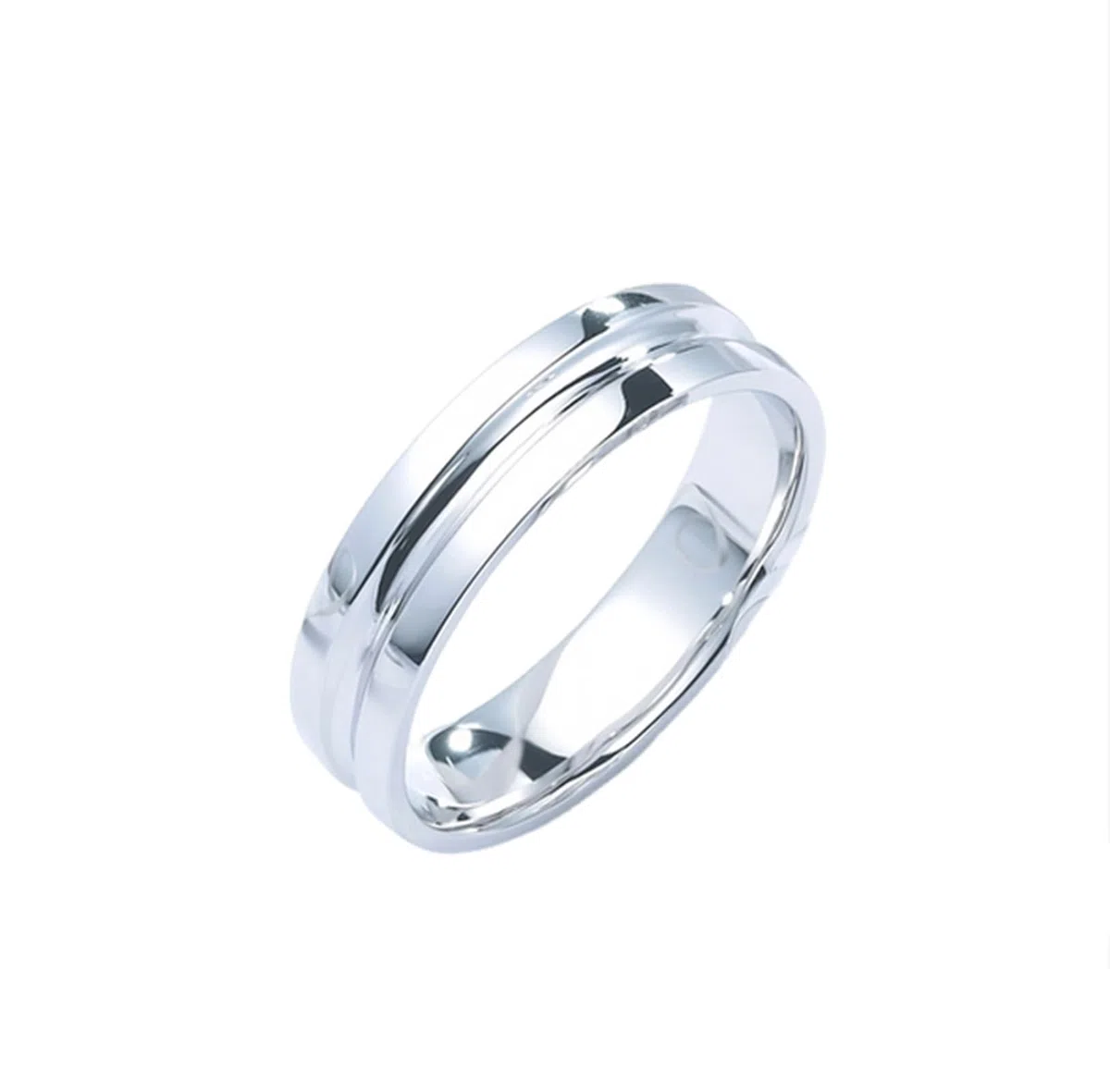 Wycian Anillos de Promesa Hombre Anillos Mujer Plata Oro Blanco de 14 Quilates Polaco Talla 16 Sólido No Chapado Simple para Tía Día de La Madre Joyas