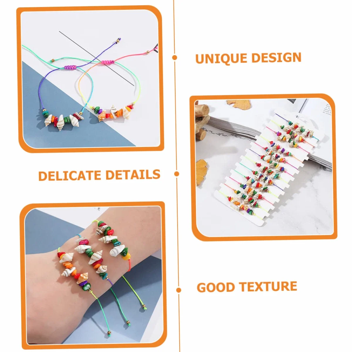 GALPADA 48piezas Pulsera De Concha y Tobillera De Playa Joyería Bohemia Para Mujeres y Niñas Accesorios De Verano