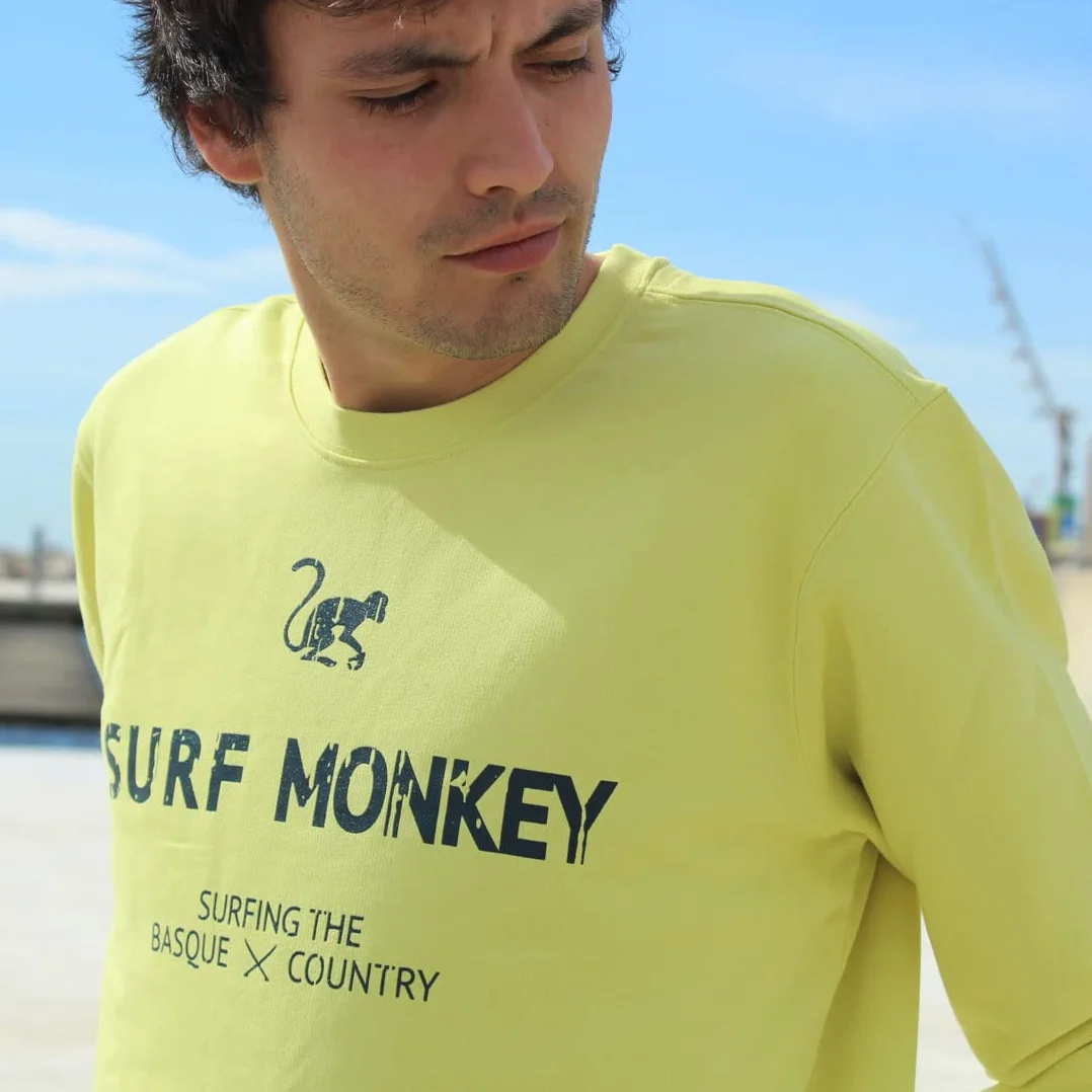 Sudadera clásica de Cuello Redondo para Hombre/Mujer - Sudadera Algodón Orgánico Surf Monkey