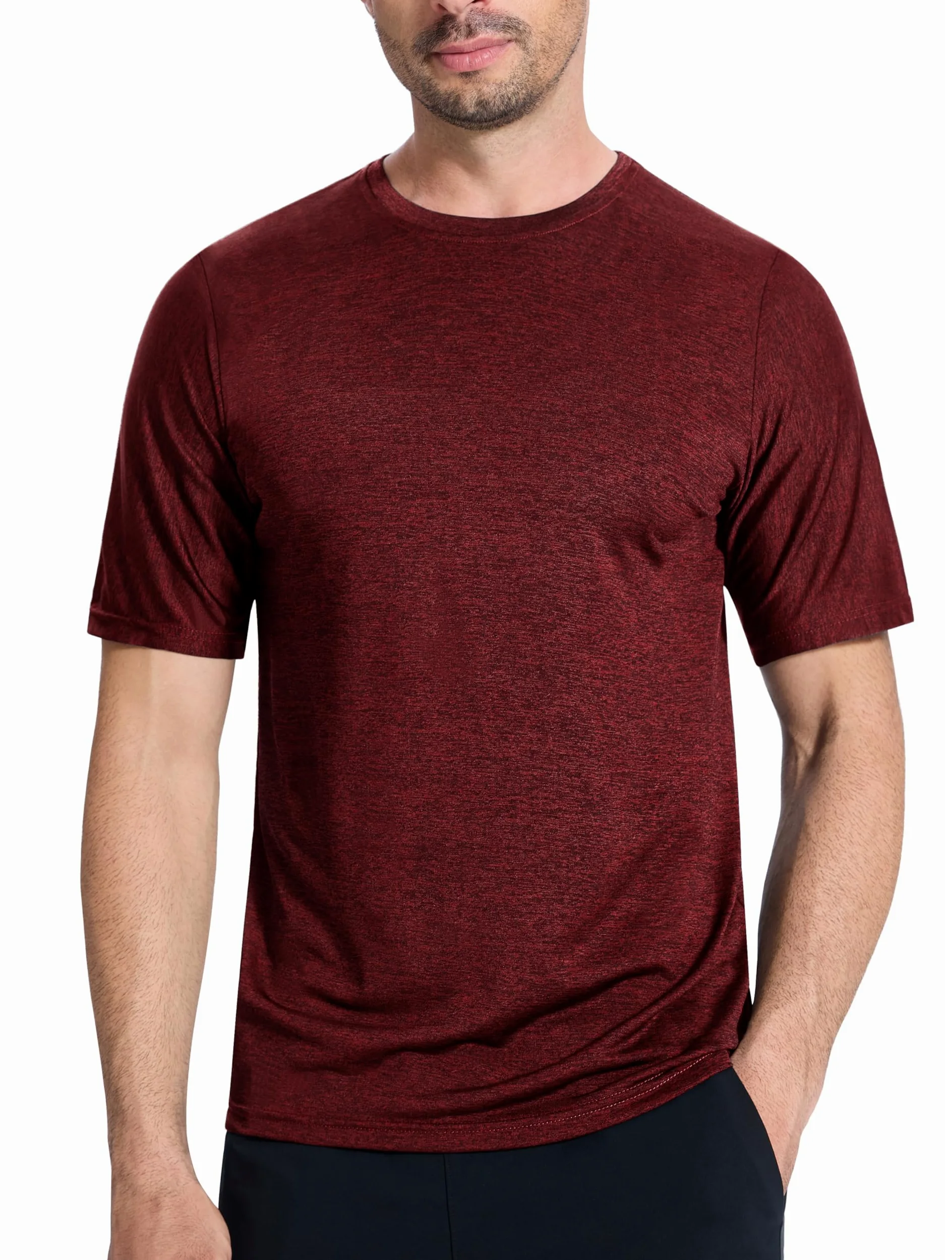 Paquete de 3 camisetas de secado rápido que absorben la humedad para hombre, ligeras y transpirables, camisetas deportivas para gimnasio, correr, manga corta