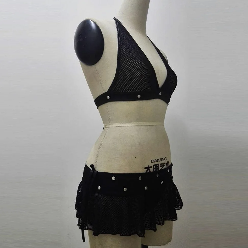 Ropa Interior erótica para Mujer, Conjunto de Ropa Interior Sexy de Malla para Mujer (Talla única Negra)