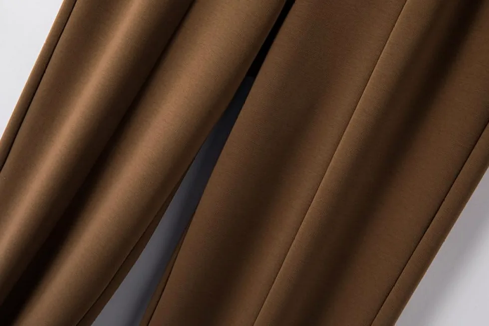 BROLEO Pantalones Harem Mujer Cintura Alta Pantalones con Cintura Elástica en la Espalda café Pantalones Largos Informales Palazzo con Bolsillos Pantalones Deportivos de Yoga Pantalones