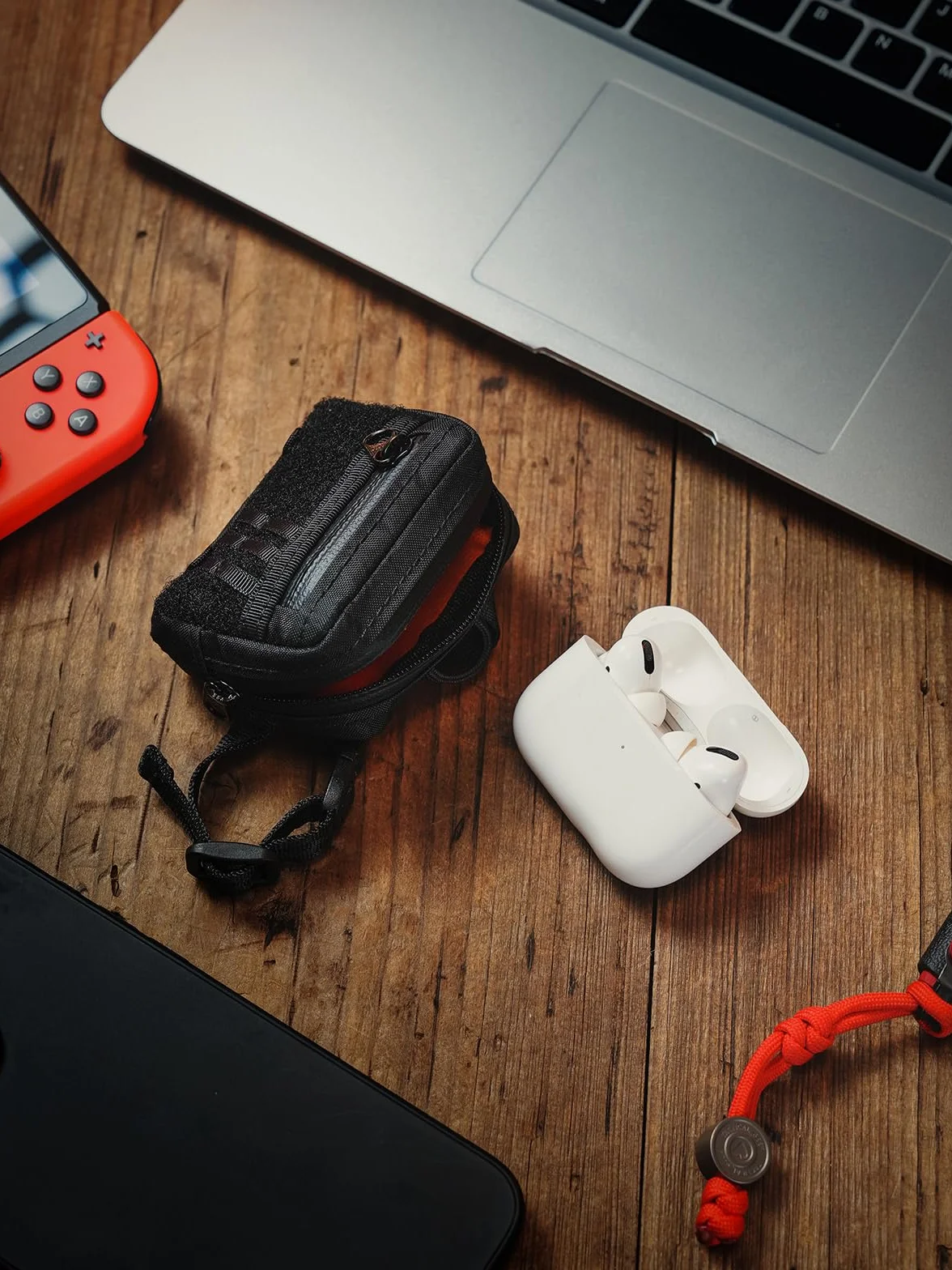 TACTICAL_GEEK Storage A18 EDC Utility Pouch - Bolsa compacta para auriculares inalámbricos con cierre rápido, mini monedero, para uso diario, viajes al aire libre, Negro , mini, Monedero