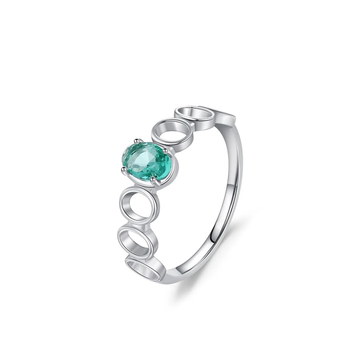 Anillos de mujer de oro auténtico, alianzas solitarias con turmalina de 0,5 ct, anillo de compromiso, oro blanco, anillos para mujer