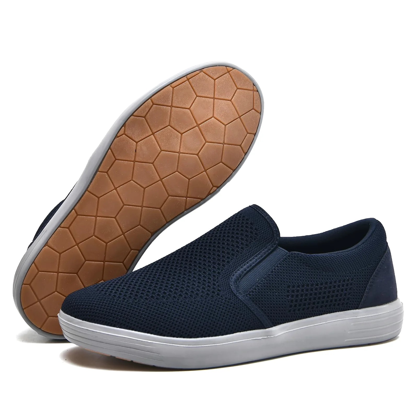 konhill Hombres Casual Transpirable Cómodo Malla Caminar Zapatos Vestido Sneaker Mocasines Slip On Zapatos Entrenadores