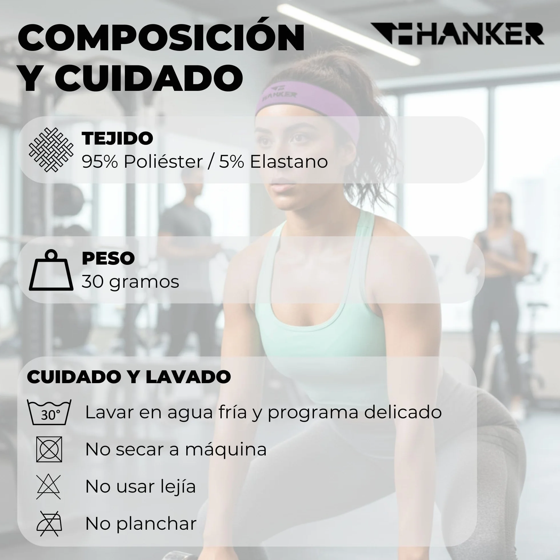Cinta Pelo Headband Deporte Transpirable Antideslizante Diadema Deportiva Ligera para Running Fitness Trail