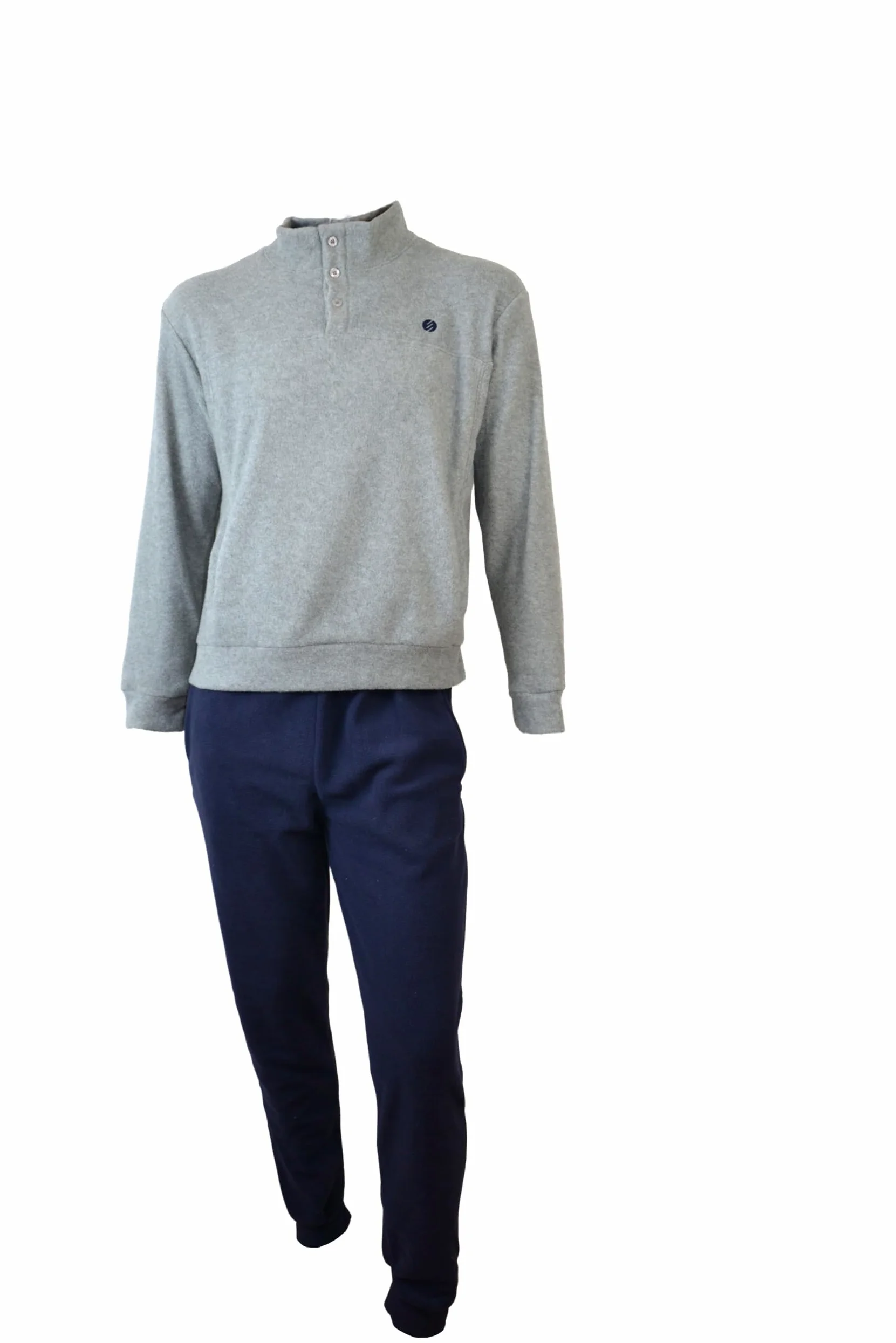 NOTTINGHAM Pijama de hombre de forro polar – Pijama de invierno de microfibra polar polar top térmico cálido muy suave, 219 Gray, M