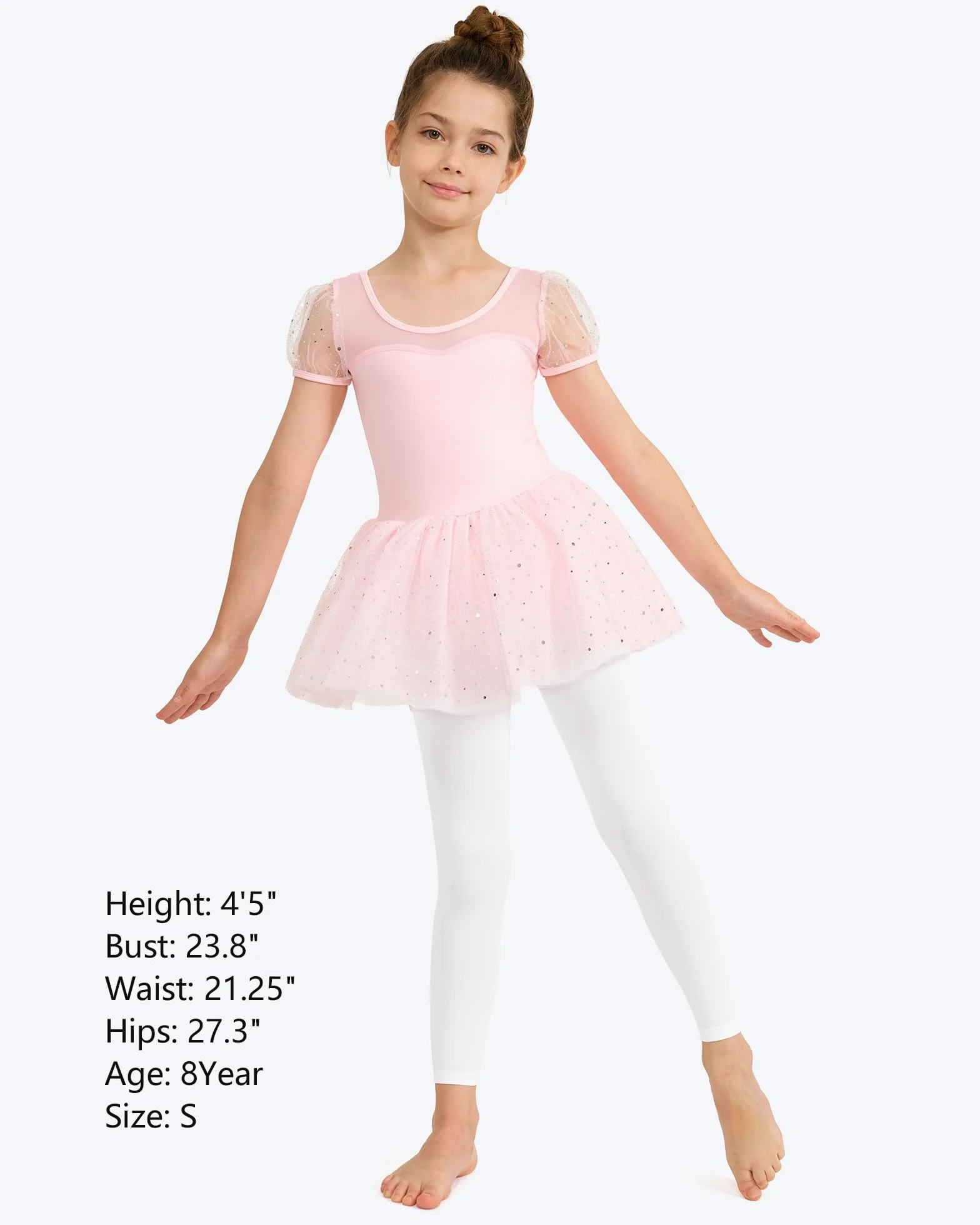 Stelle Mallas de ballet sin pies para niñas de 2 a 15 años | Cintura alta, elástica, cobertura opaca, medias suaves, medias para adolescentes y jóvenes, bailarina, gimnasia, actuación