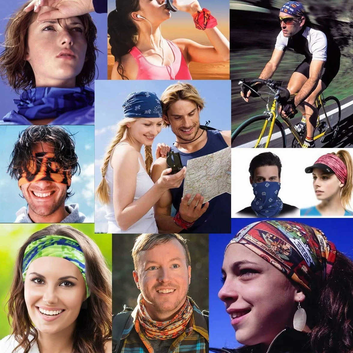 SLOSH Bandana Cintas Pelo Deporte Hombre Mujer Ciclismo Yoga Elastica Pañuelos Cabeza UV