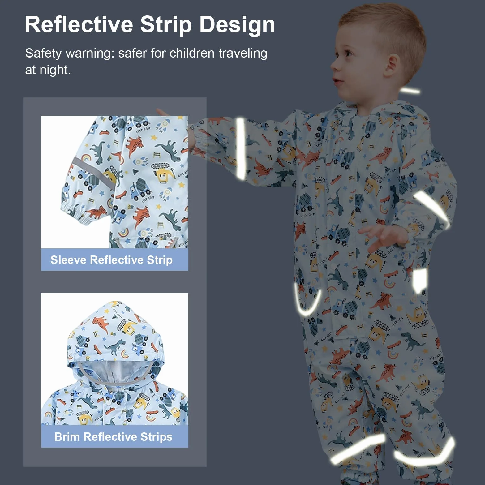 Traje de Lluvia Niños Niñas Chubasquero de Una Pieza Niños Mono Impermeable Transpirable Poncho de Lluvia Ligero Traje de Barro Cremallera Ropa de Lluvia 1-10 Años