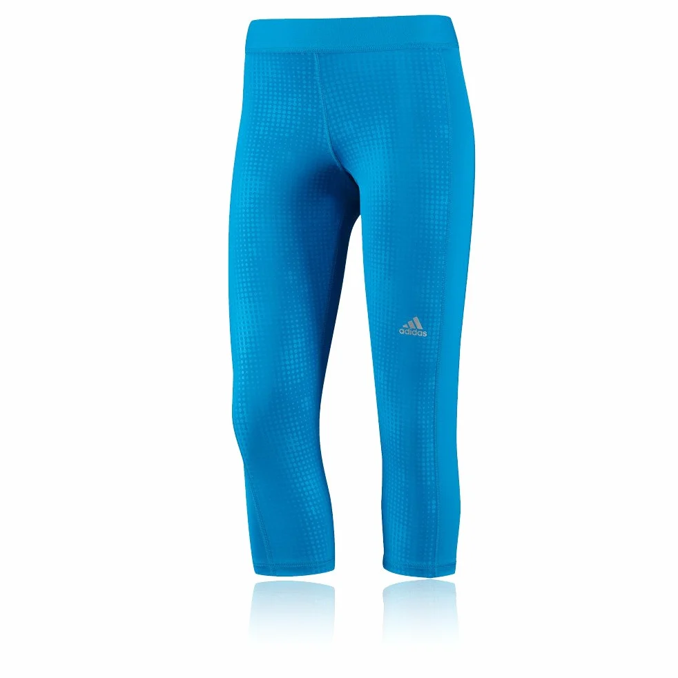 adidas Techfit Print 1 - Mallas capri para mujer azul XL