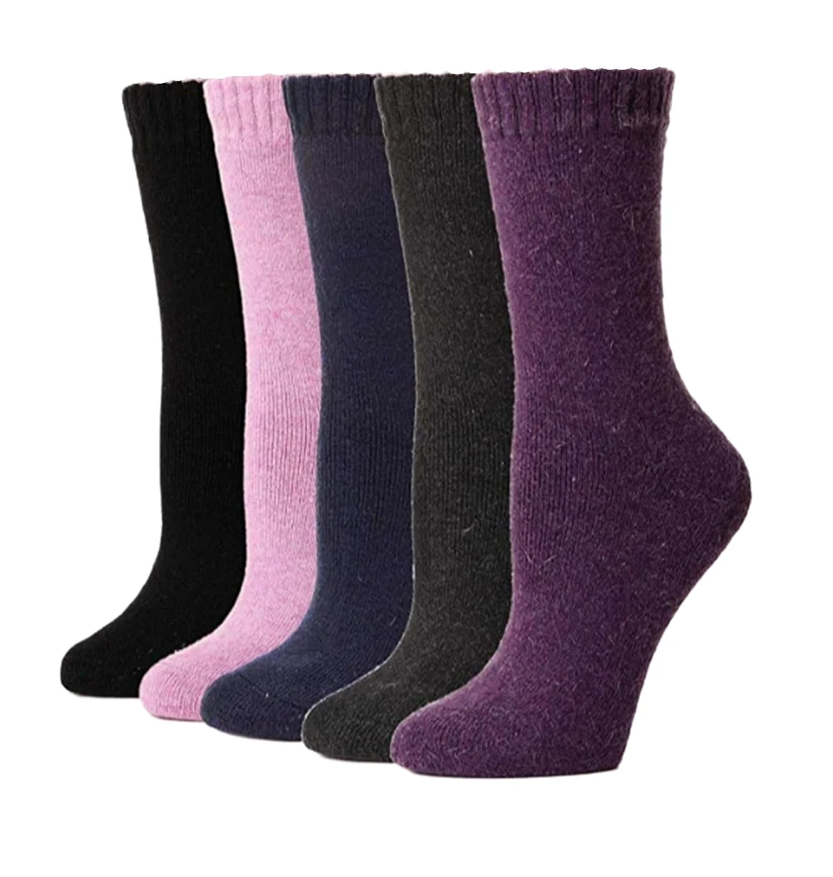 Calcetines Termicos 5 Pares De Calcetines For Senderismo, Botas Gruesas Cálidas De Invierno, Cómodas Y Suaves De Tubo Medio Calcetines Mujer Hombre(Set2)