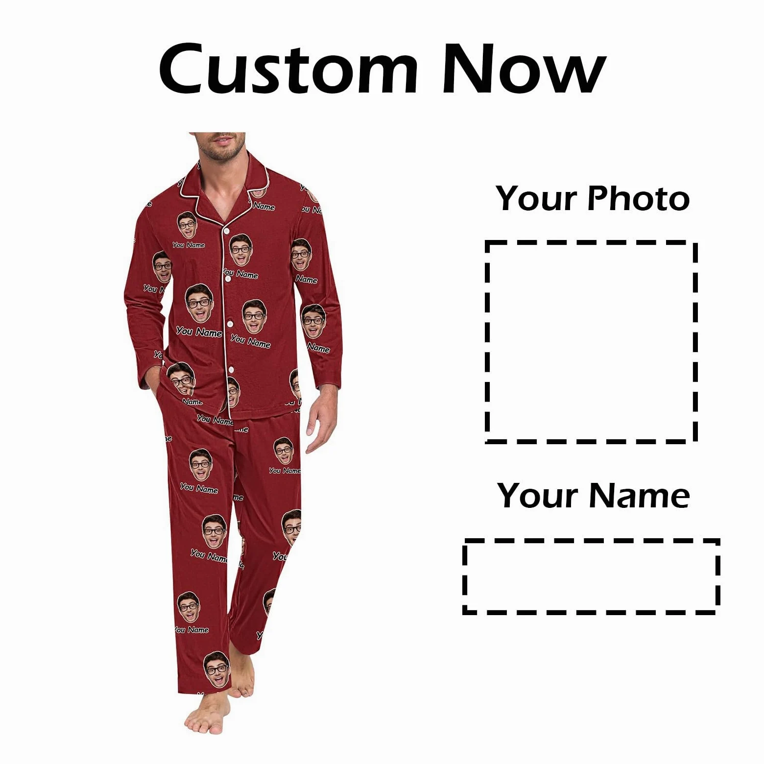 Generisch Pijama para hombre de longitud extragrande pantalones divertidos para hombres y mujeres parejas a juego unisex personalizados nombre albornoz gofre hombre
