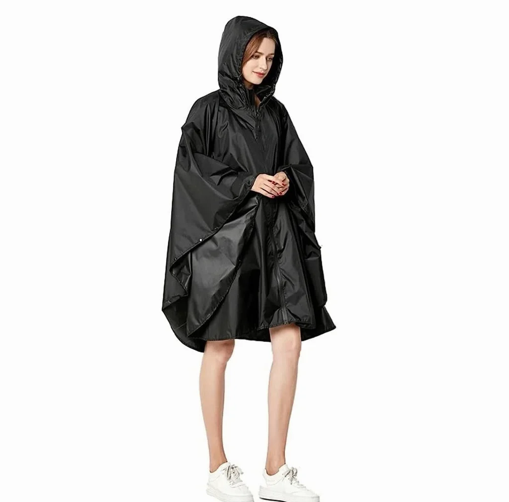 IRYZE Poncho Lluvia Chubasqueros Poncho De Lluvia Unisex Con Capucha Impermeable Con Cremallera Chaqueta Impermeable Para Adultos Mujeres Hombres Poncho Chubasquero