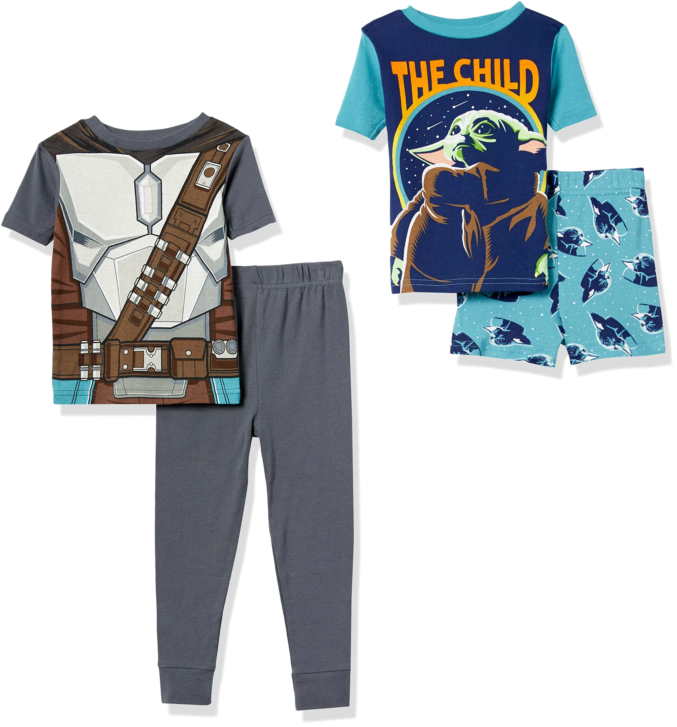 Star Wars Boys' 4-Piece Snug-fit Cotton Pajama Set